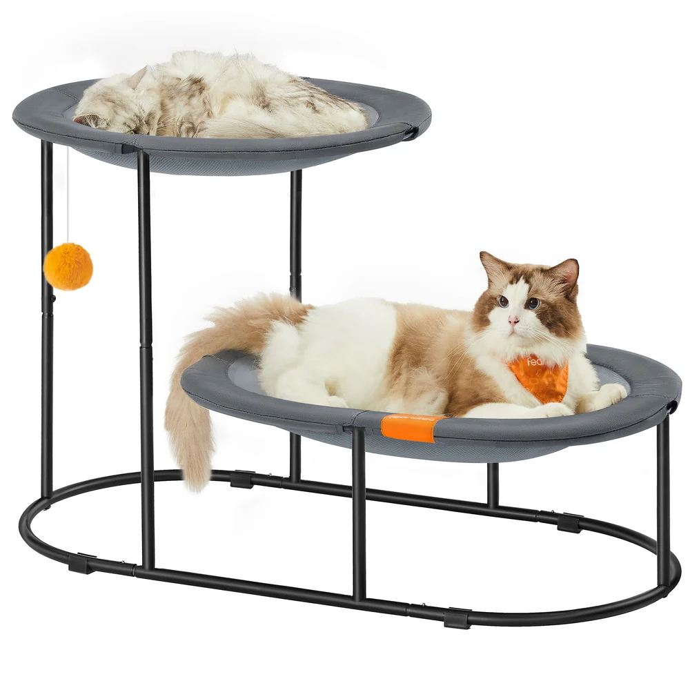2-Tier Elevated Cat Bed for Multi-Cat Households