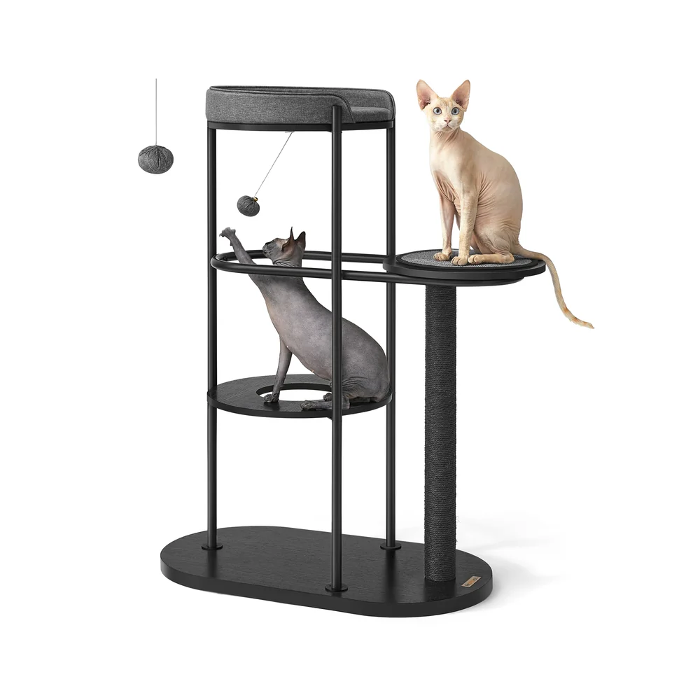 Modern Cat Tree with Steel Tube and Particleboard