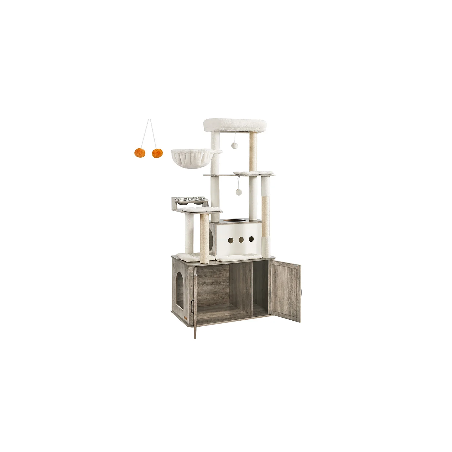 66.9-Inch Cat Condo with Food Stationr - Image 2