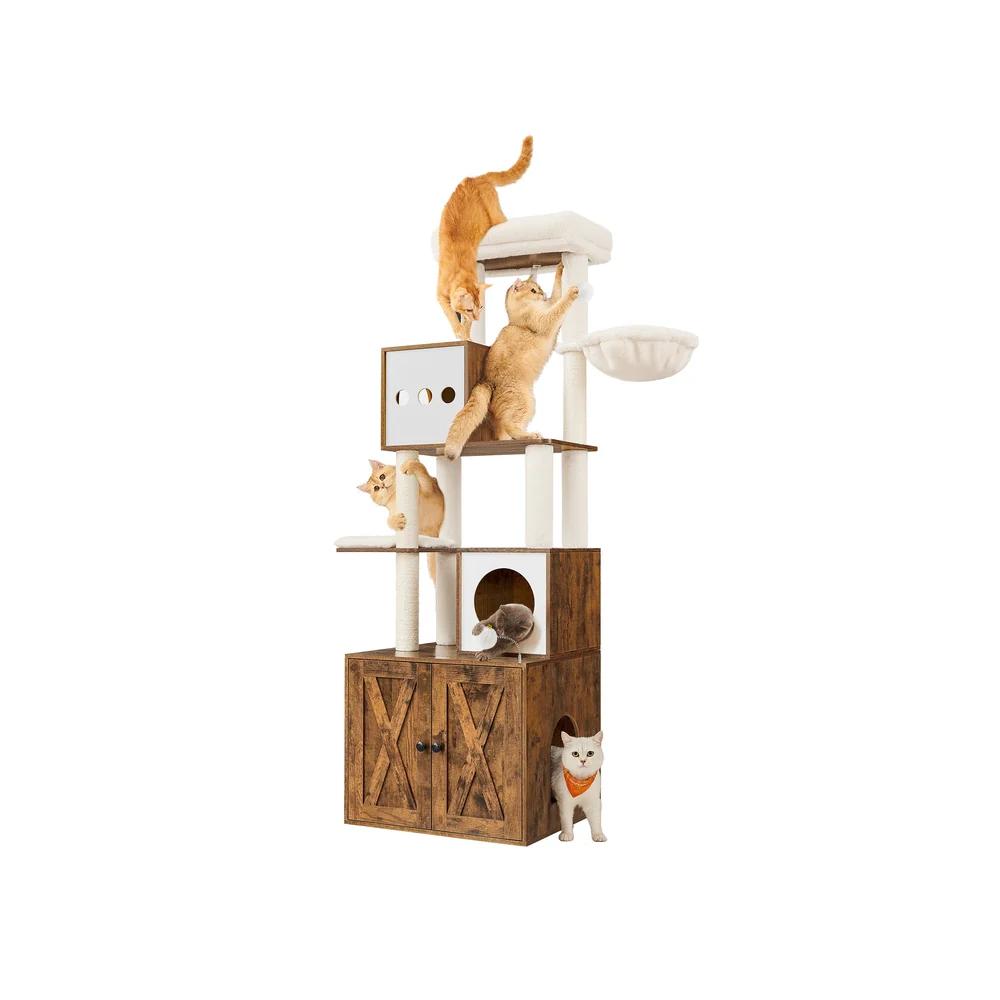 72.8" Tall 2-in-1 Cat Tree with Scratching Posts