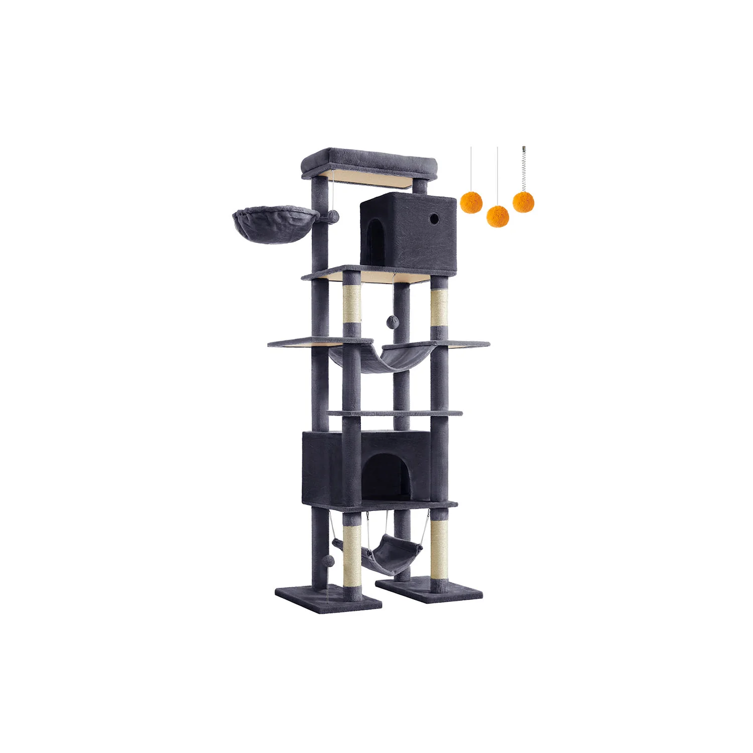 79.1 Inch Tall Cat Tree, XXL Large Cat Tower - Image 2