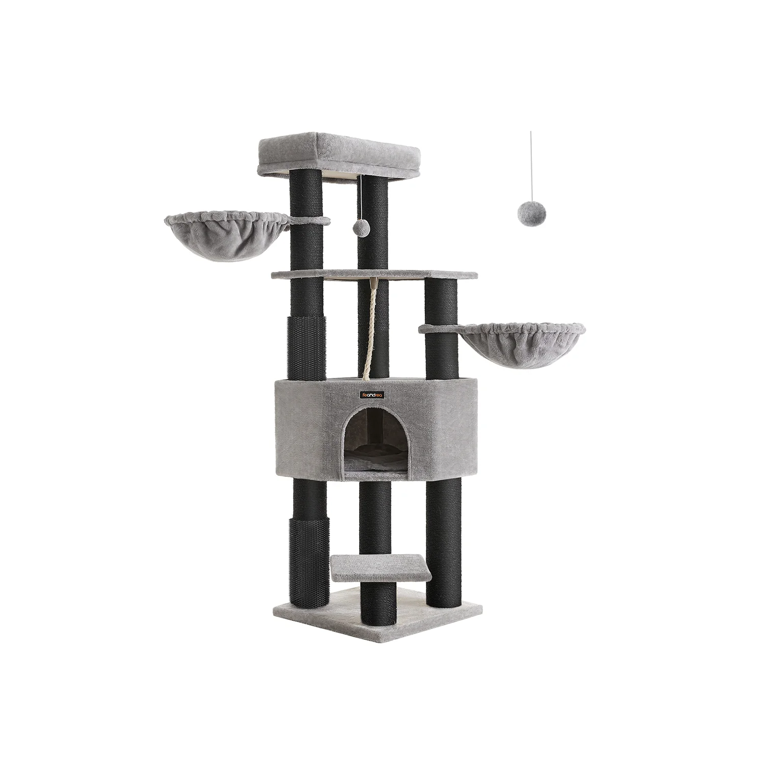 63" Tall Heavy-Duty Cat Tower with 9 Scratching Posts
