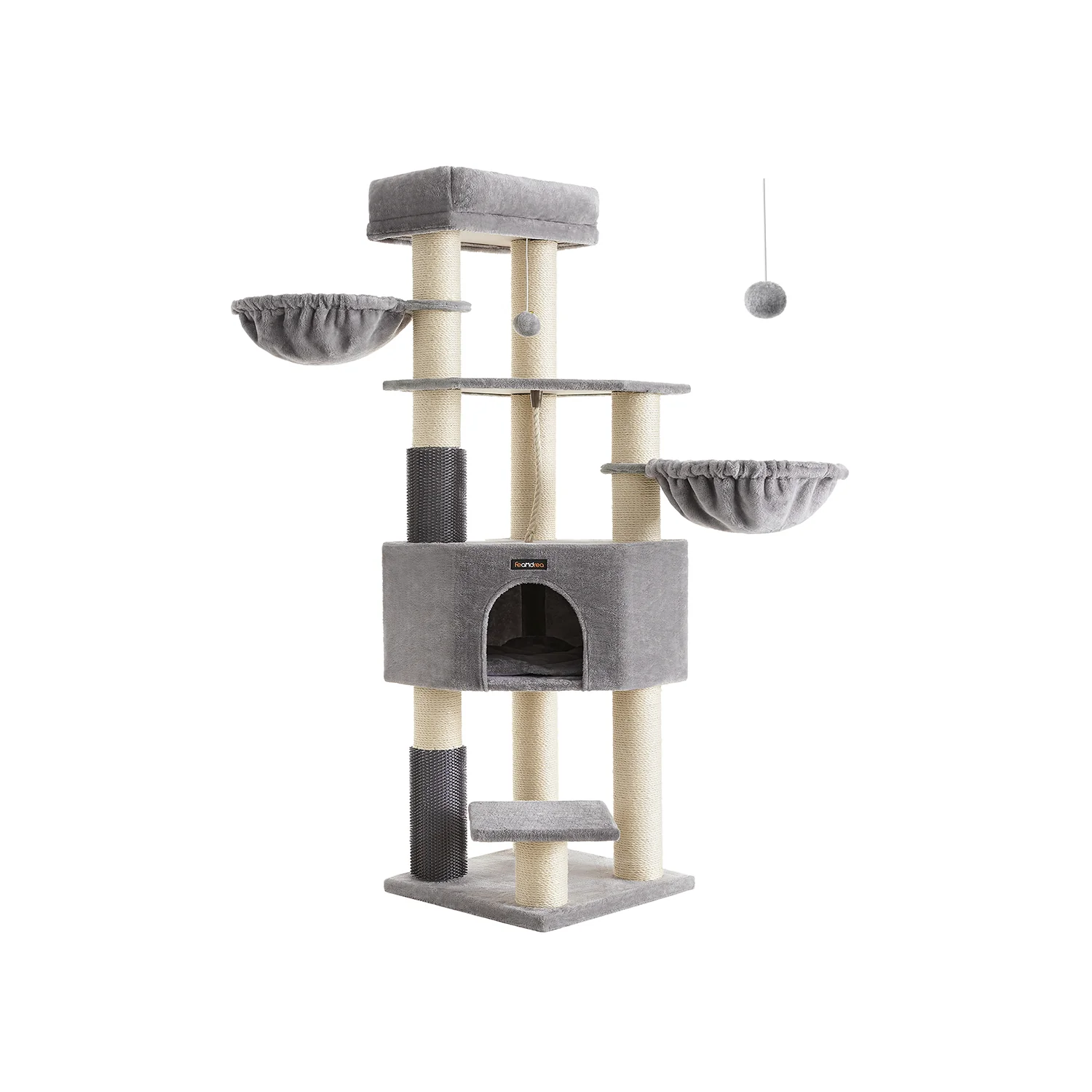 63" Tall Heavy-Duty Cat Tower with 9 Scratching Posts - Image 2