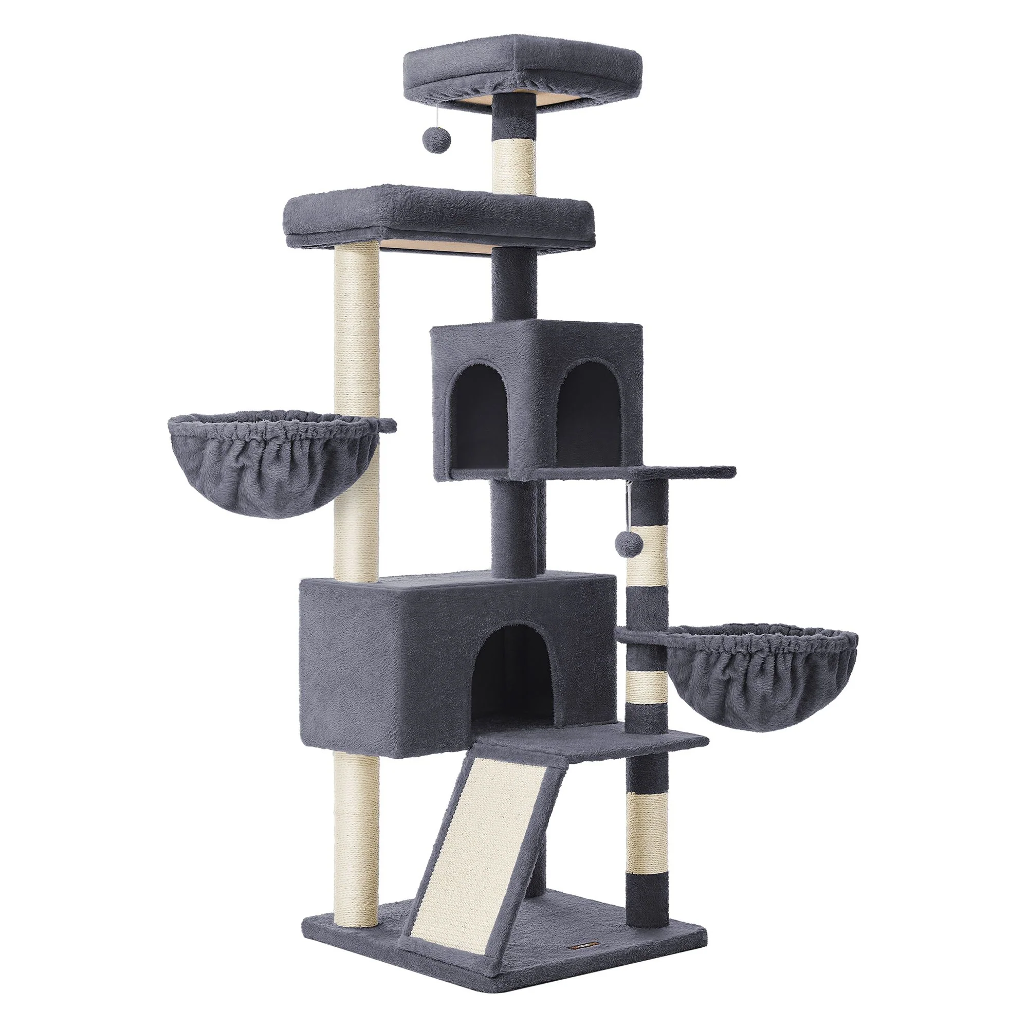 Feandrea Large Cat Tree Tower, 68.5-Inch Tall Cat Condo with Large Perch - Image 2