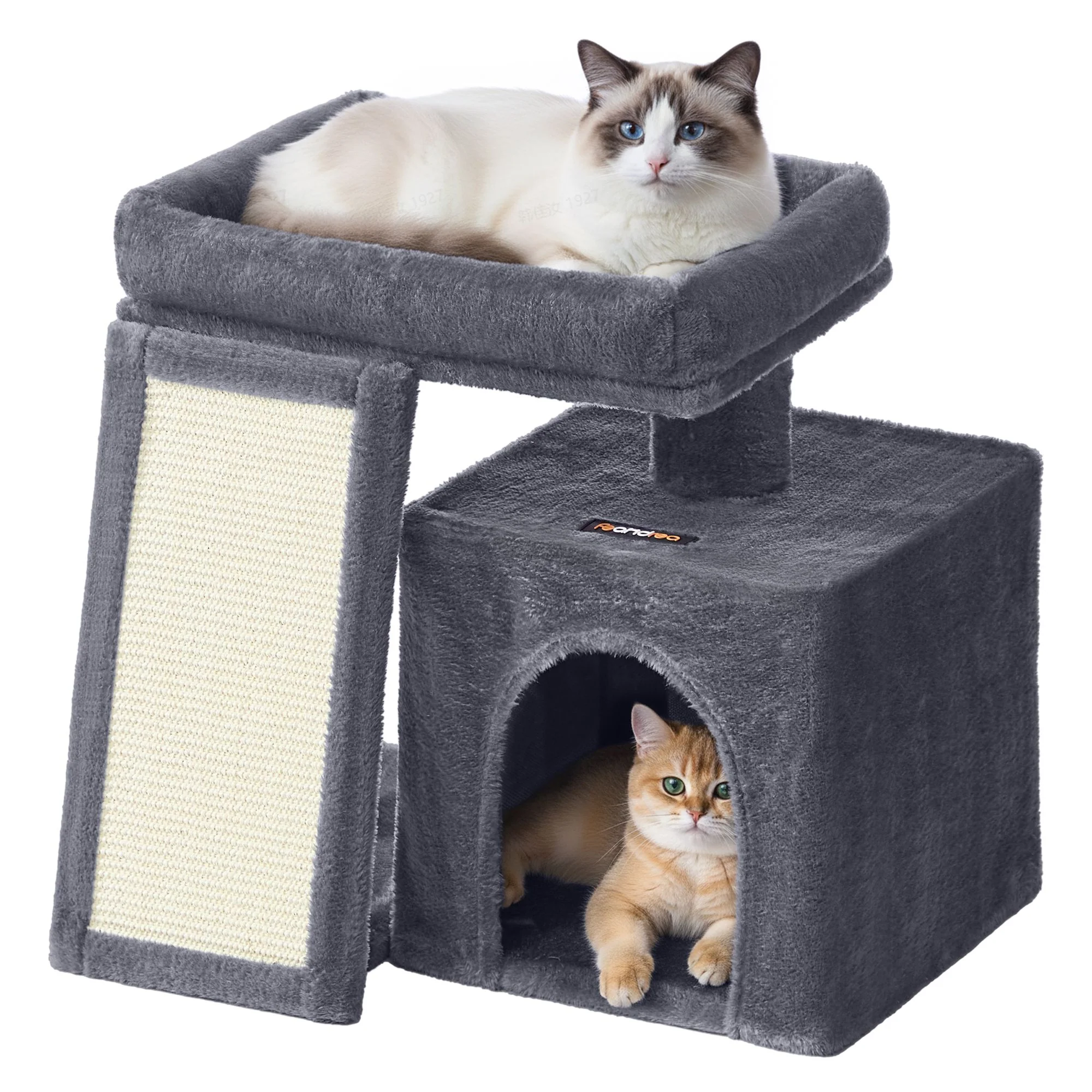 Small Cat Tree with Scratching Ramp - Image 2