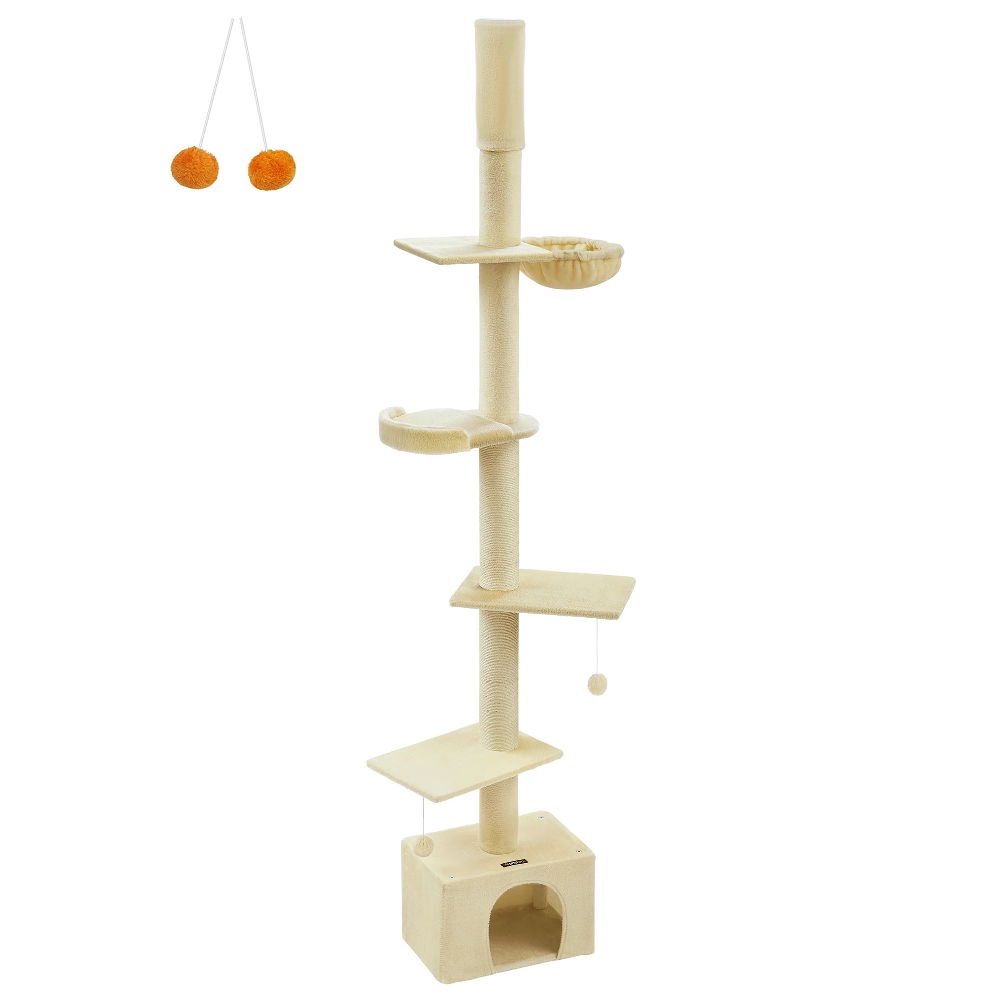 Floor to Ceiling Cat Tree, 91-115 Inches Height Adjustable Cat Tower - Image 2