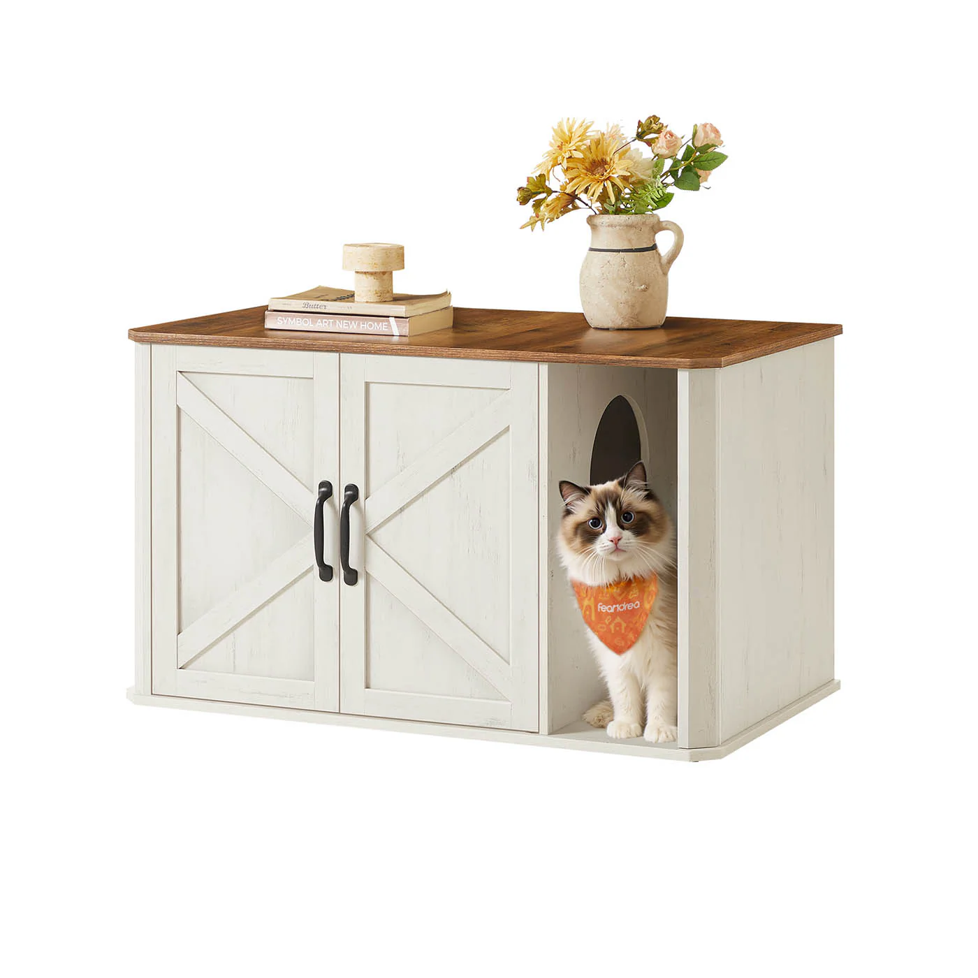Litter Box Enclosure with Double Doors