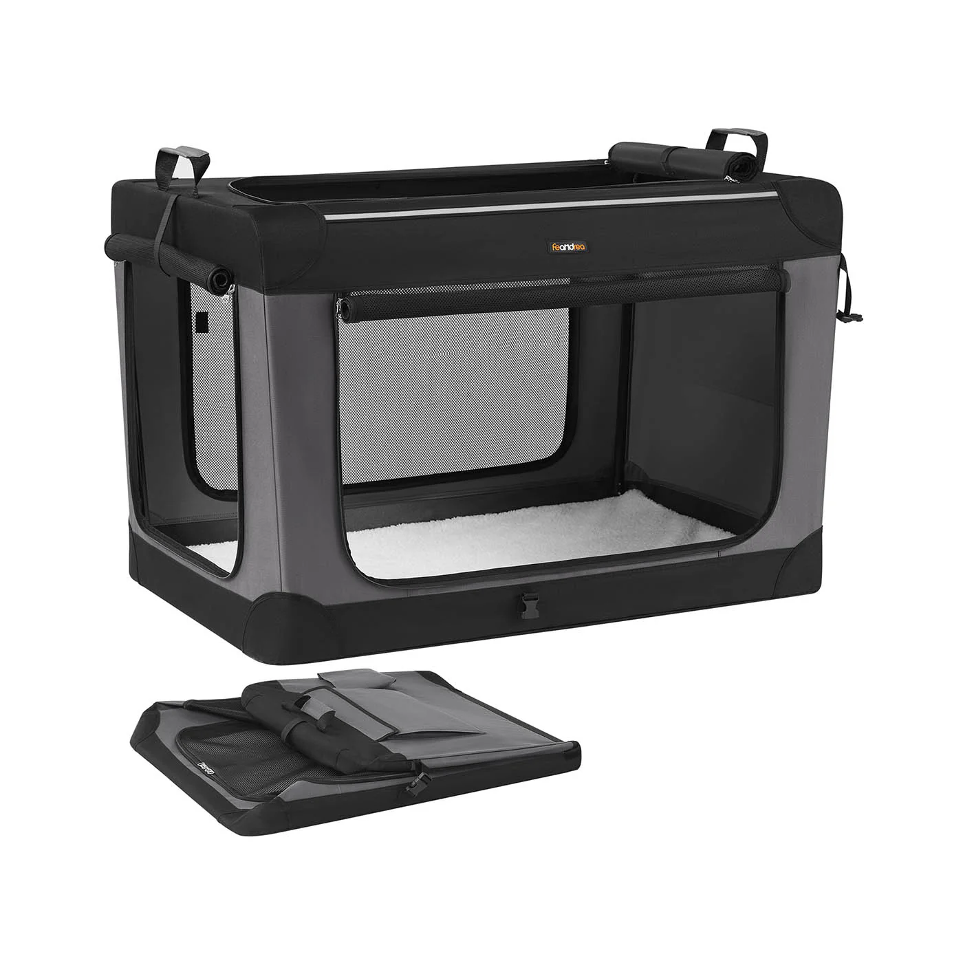 Portable Oxford Fabric Dog Crate with Multiple Features - Image 4