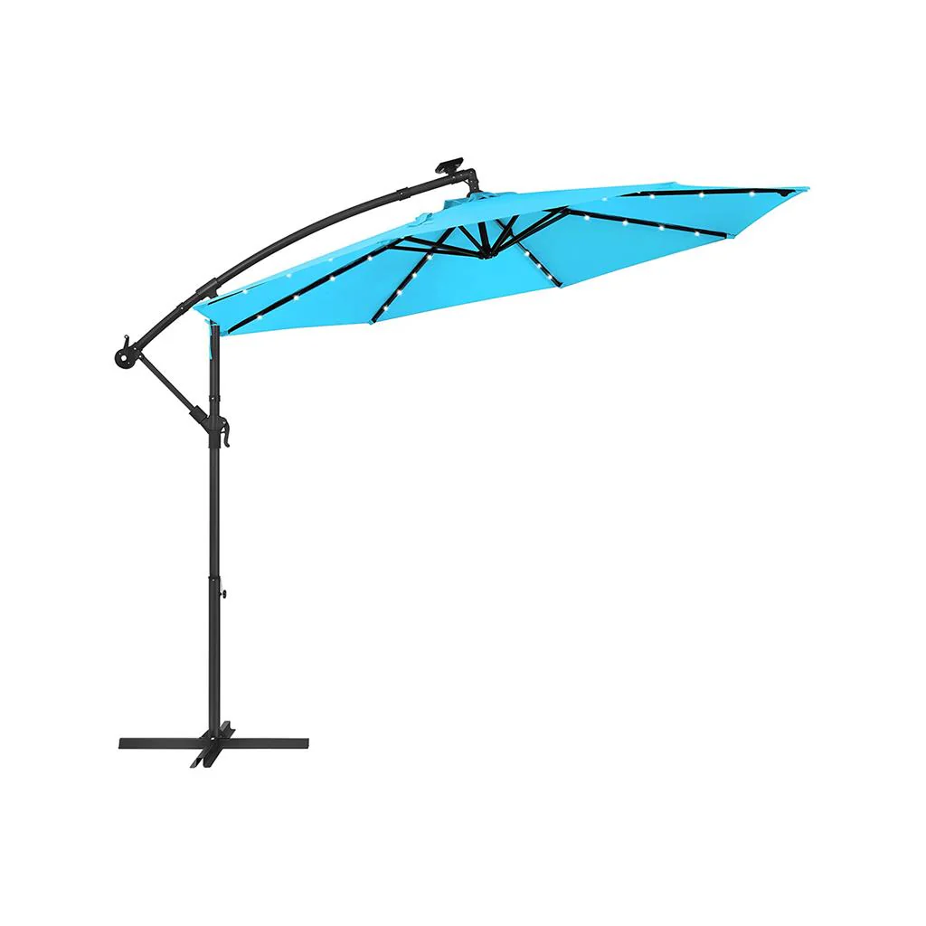 10 ft Cantilever Patio Umbrella with Solar-Powered LED Lights - Image 3