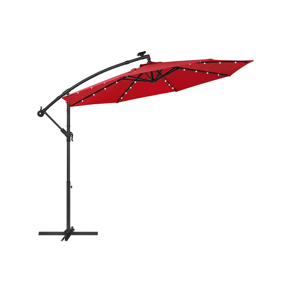 10 ft Cantilever Patio Umbrella with Solar-Powered LED Lights - Image 4