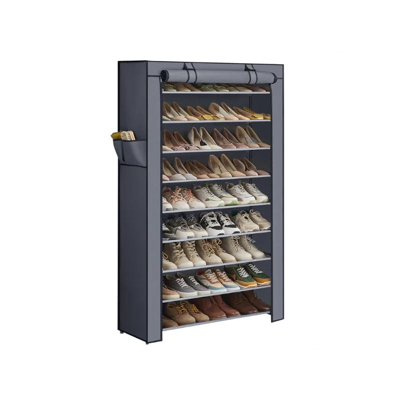 10-Tier Shoe Tower Rack with Cover - Image 3