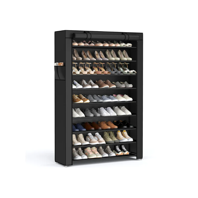 10-Tier Shoe Tower Rack with Cover - Image 4