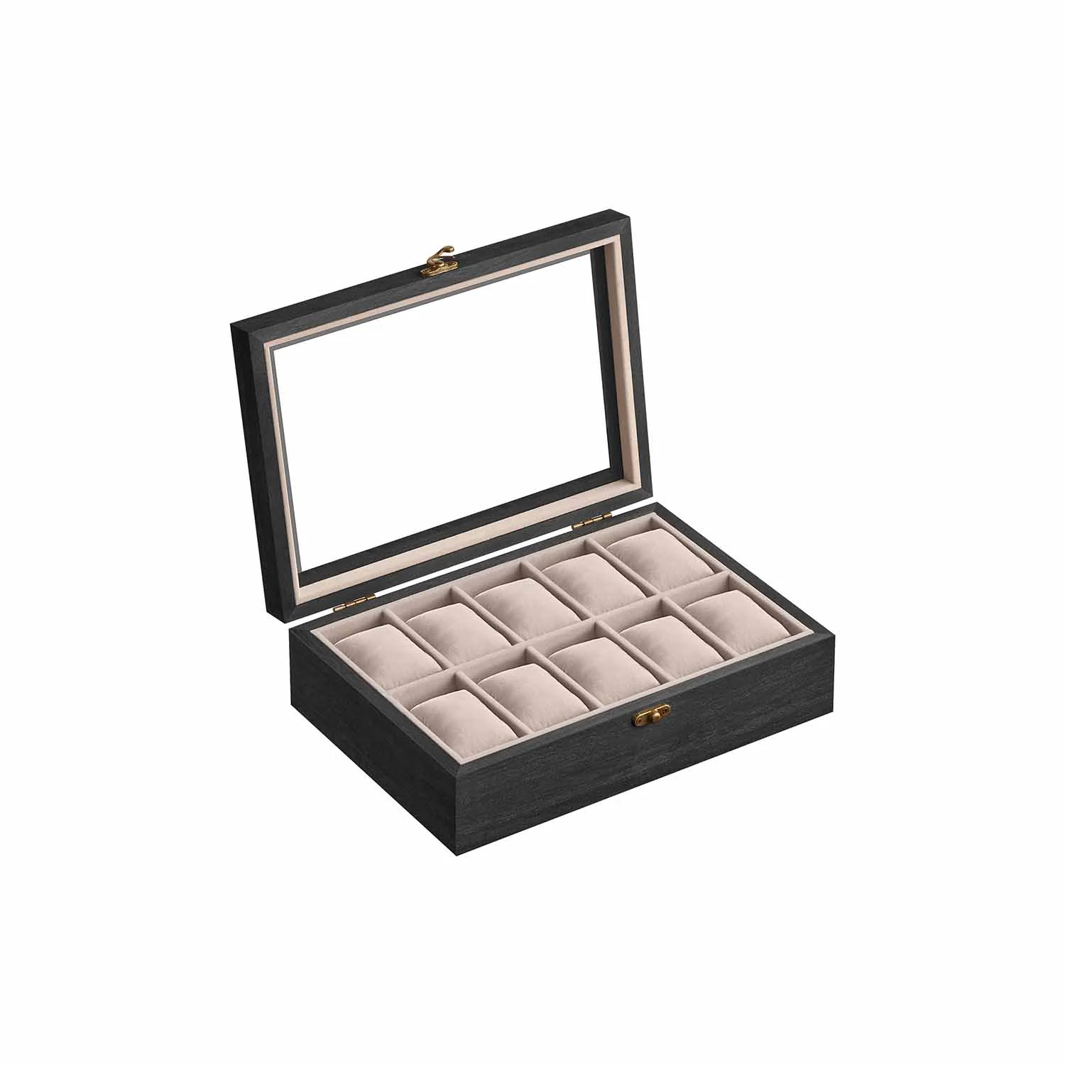 Wood Watch Box with Glass Lid - Image 3