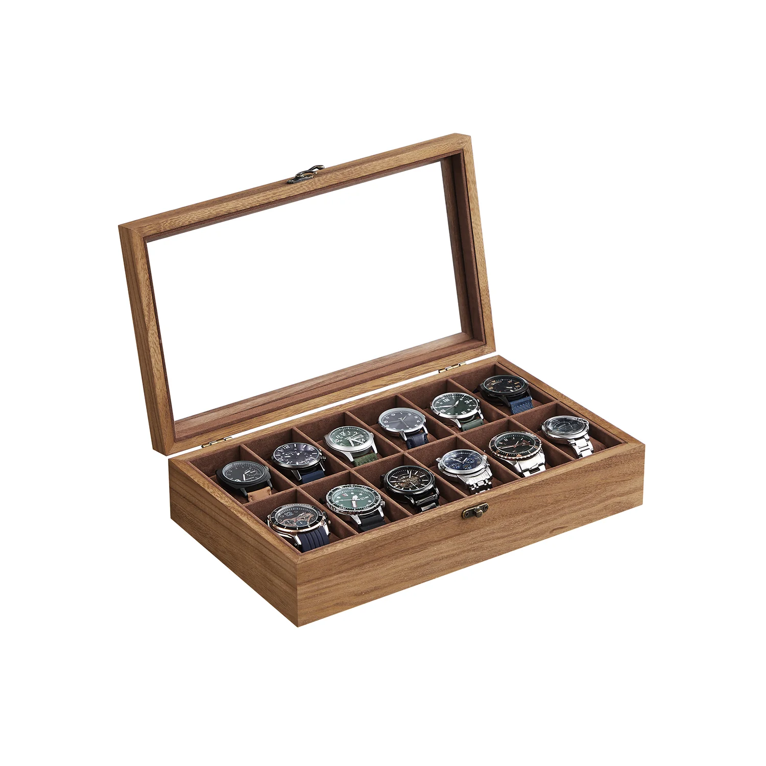 Wood Watch Box with Glass Lid - Image 4