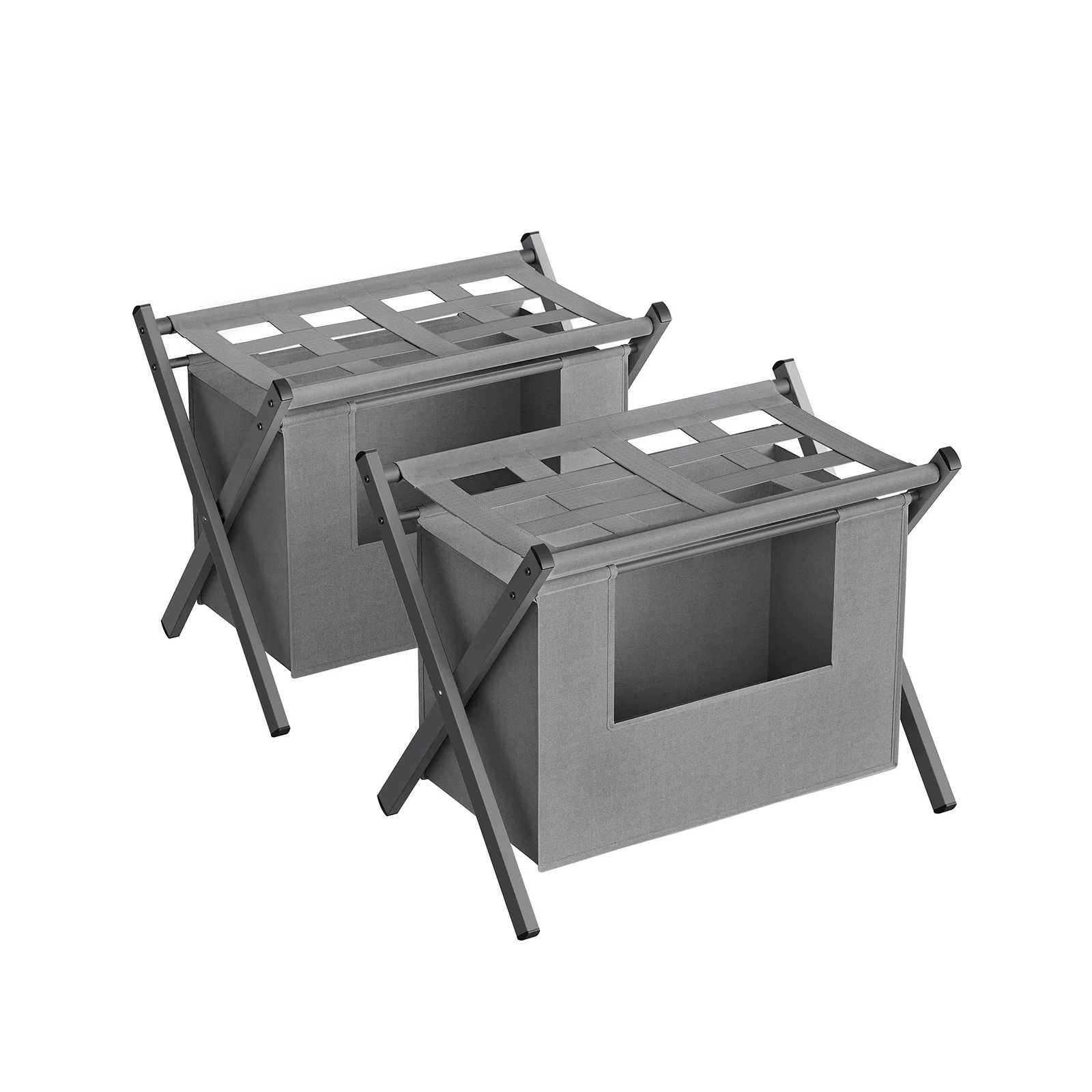Set of 2 Luggage Racks, with Removable Laundry Bag