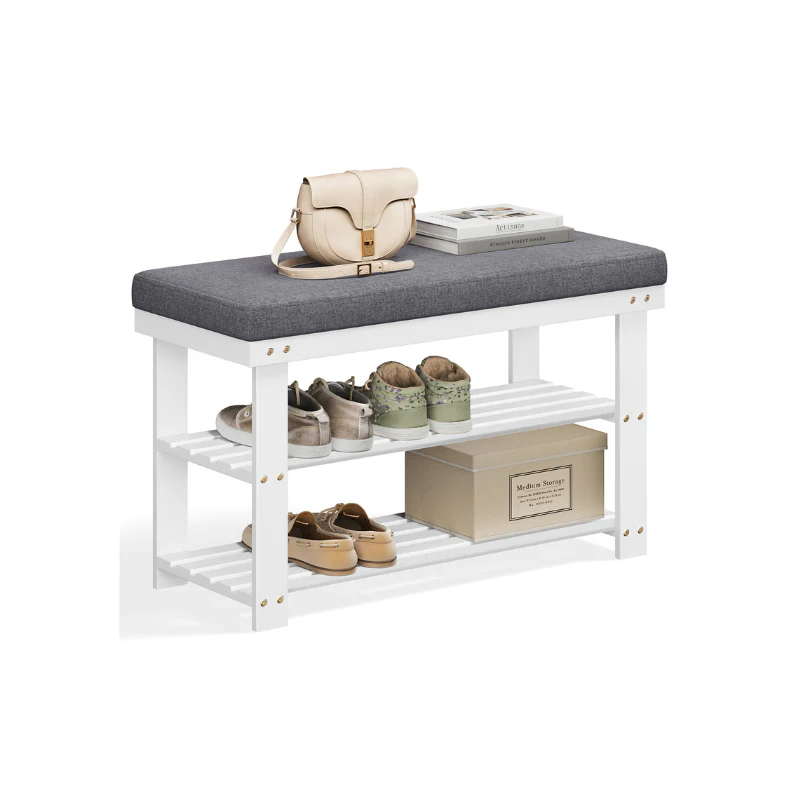 2-Tier Bamboo Shoe Bench - Image 2