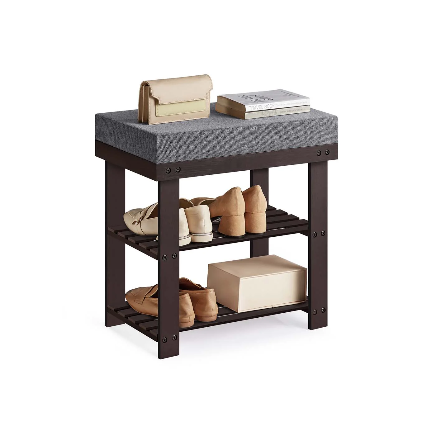 2-Tier Bamboo Shoe Bench - Image 5