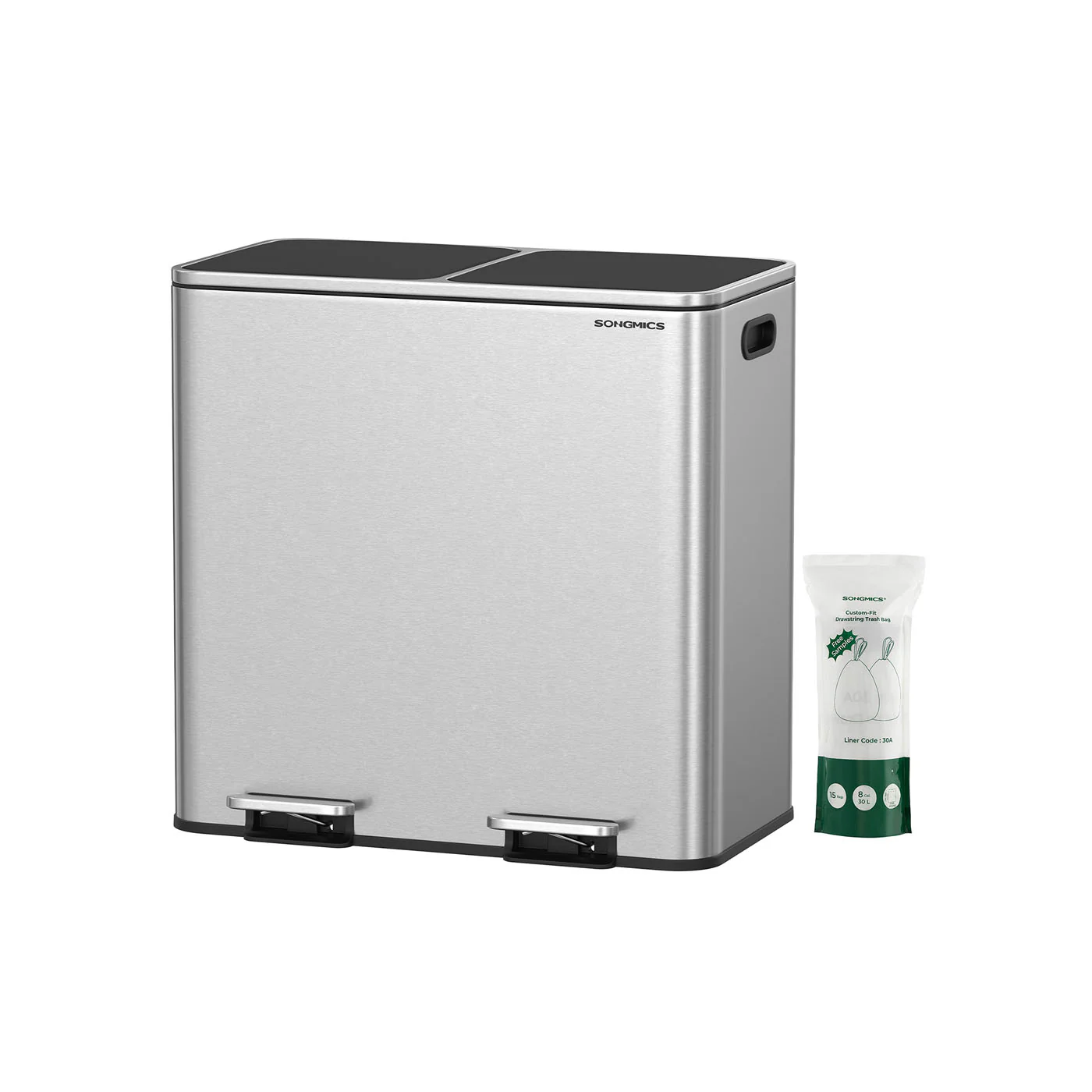 2 x 10.6 Gallon (2 x 40 L) Trash Can for Kitchen - Image 2
