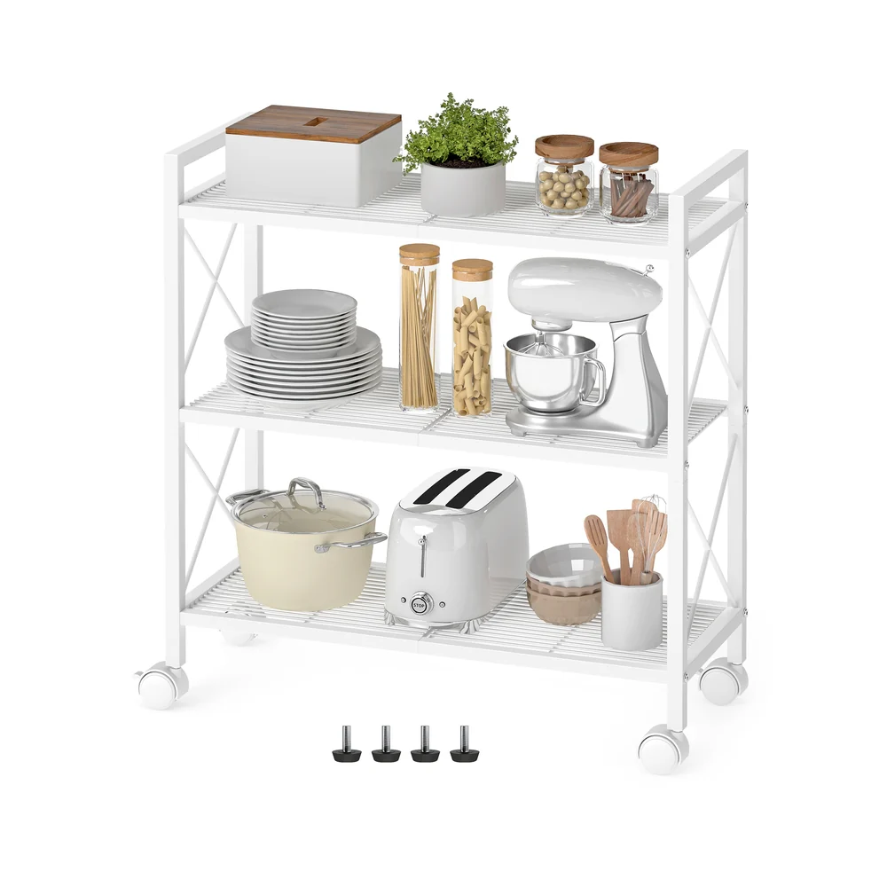 3-Tier Metal Storage Rack with Wheels - Image 6