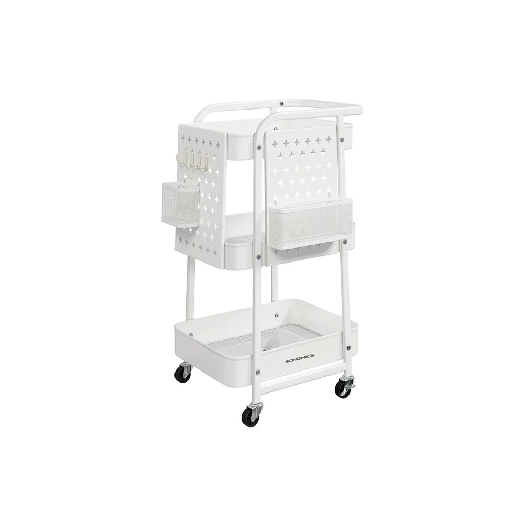 3-Tier Storage Cart with Pegboards