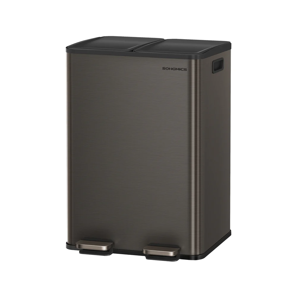 30L x 2 Trash Bin, Dual Pedal, Soft-Close, Stainless Steel, 15 Liners - Image 3