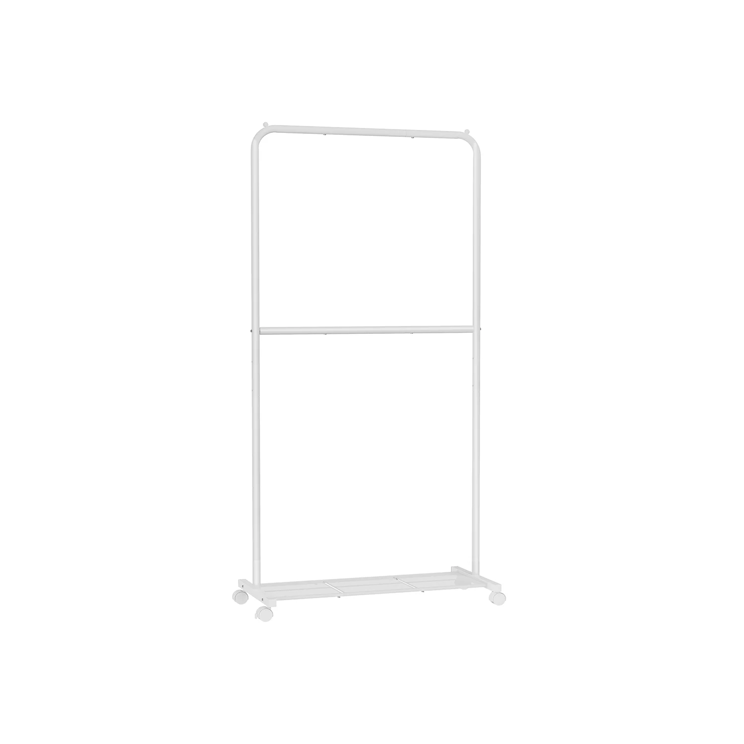 36" Wide Double-Rod Garment Rack on Wheels