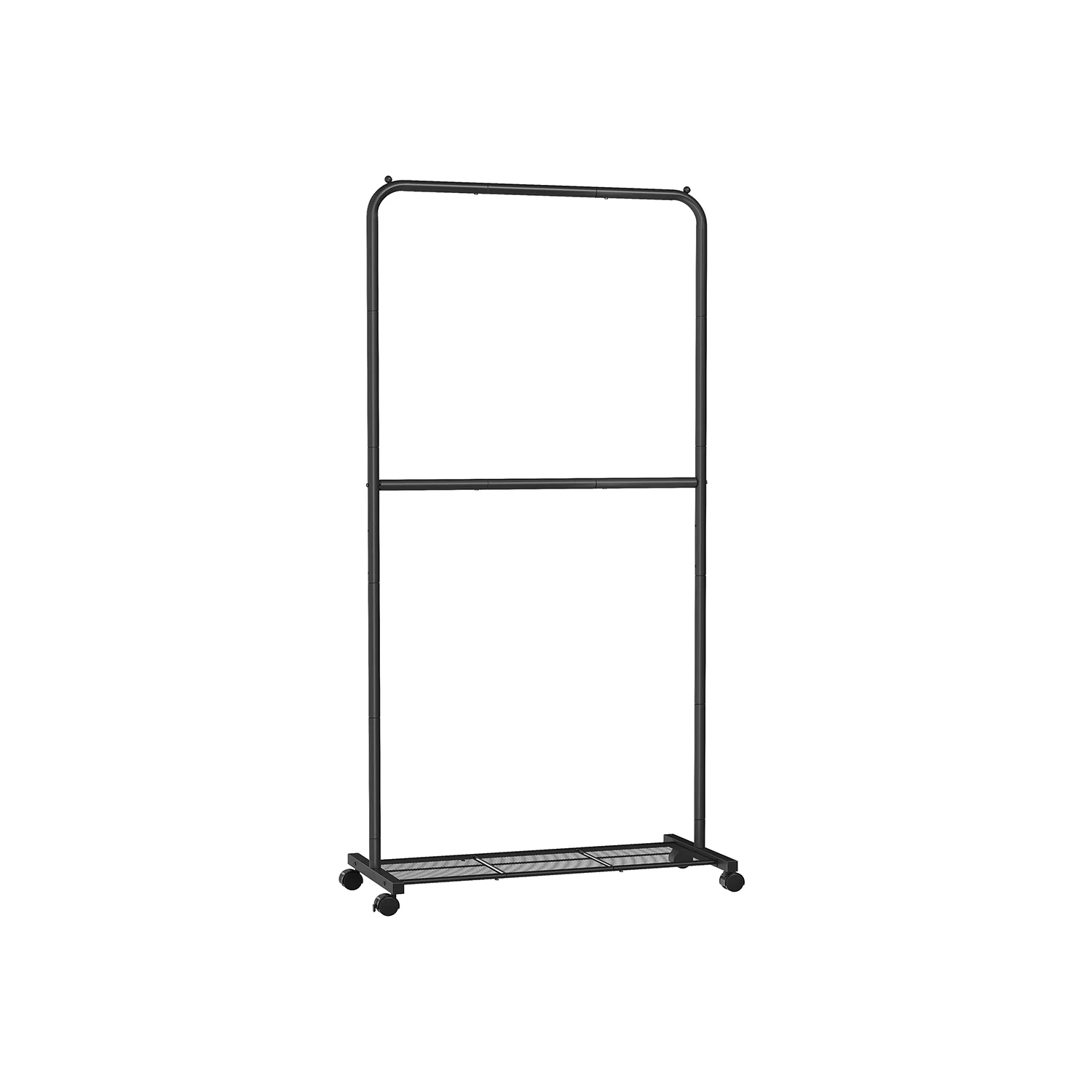 36" Wide Double-Rod Garment Rack on Wheels - Image 2