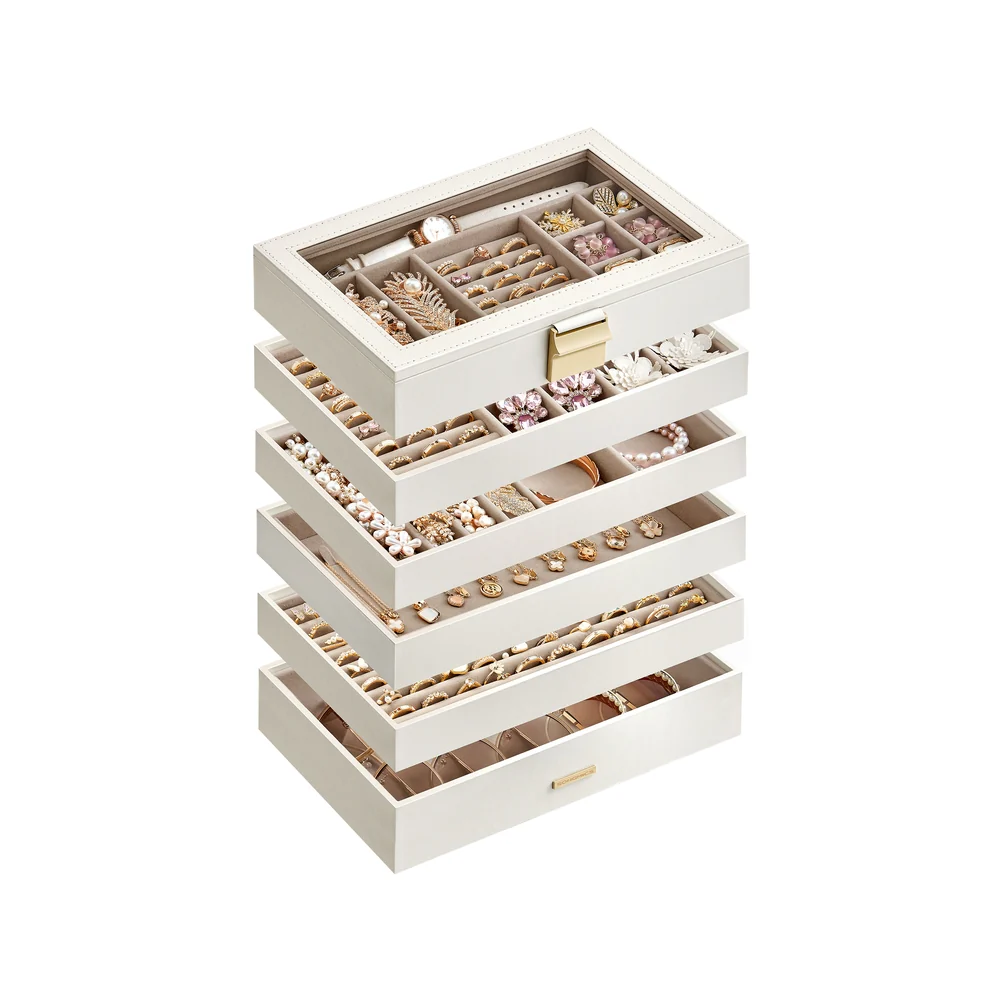 Stackable Jewelry Trays with Glass Lid - Image 7