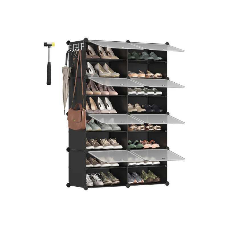 8-Cube Shoe Rack with Doors - Image 4