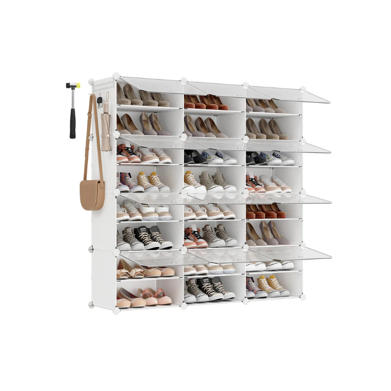 8-Cube Shoe Rack with Doors - Image 7