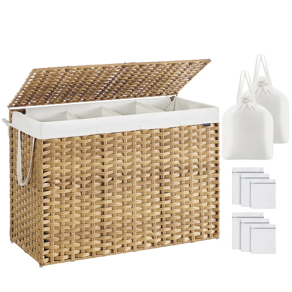 Wicker Laundry Hamper with Lid - Image 5