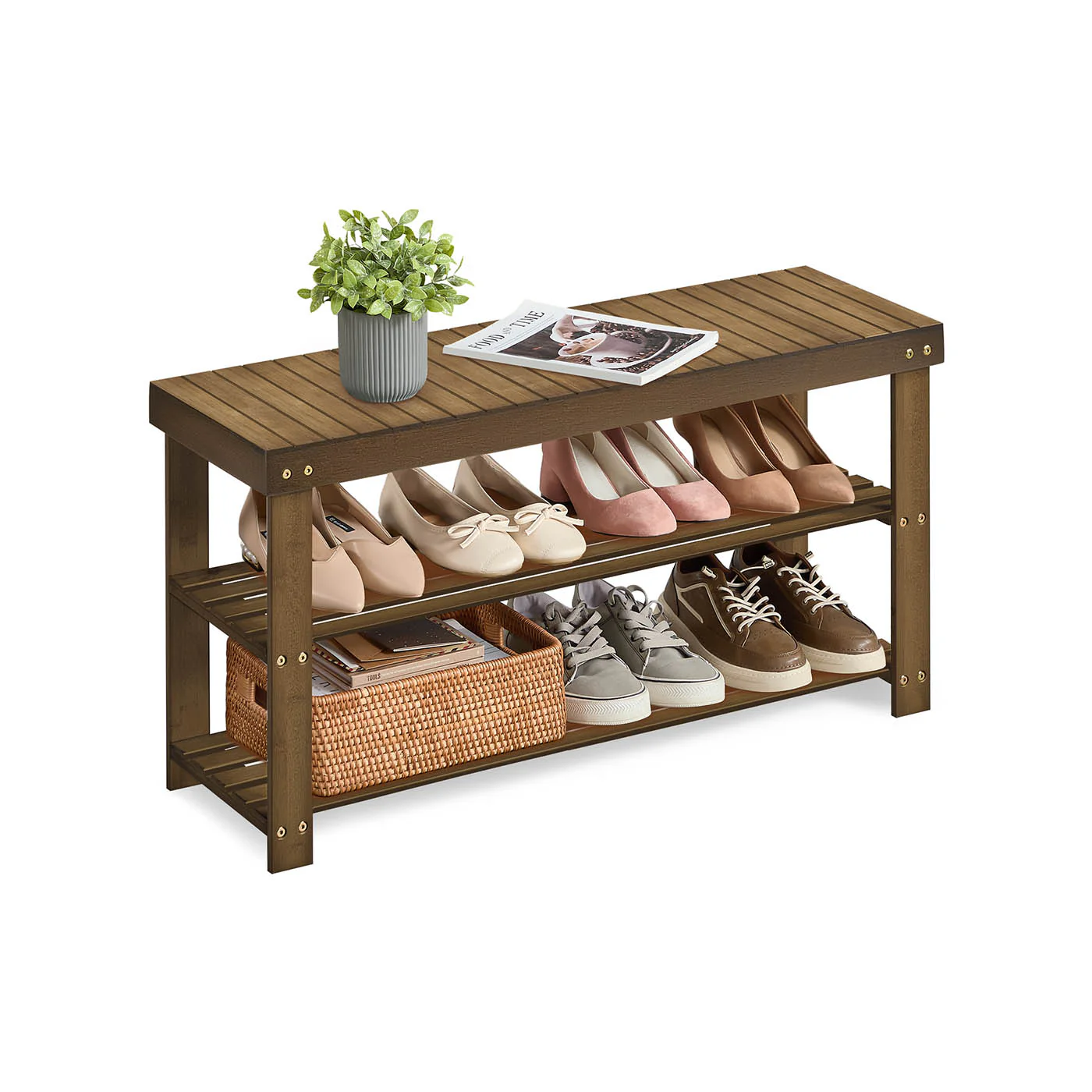 Bamboo Shoe Rack Bench - Image 7