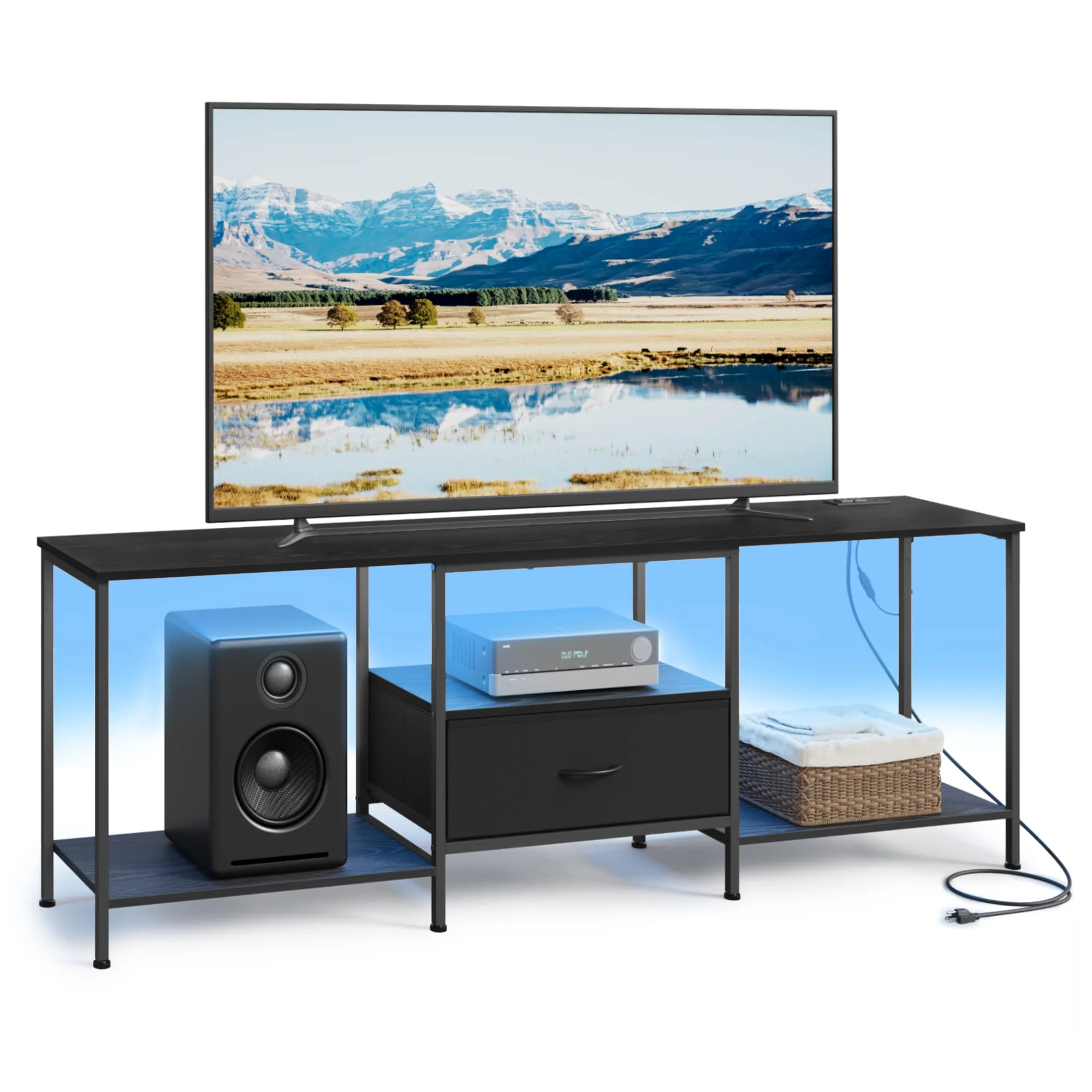 BELLAH Collection - Steel TV stand with drawer and shelves