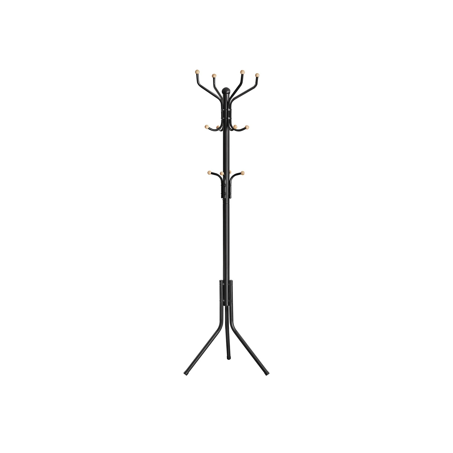 Black Coat Rack Freestanding with 12 Hooks