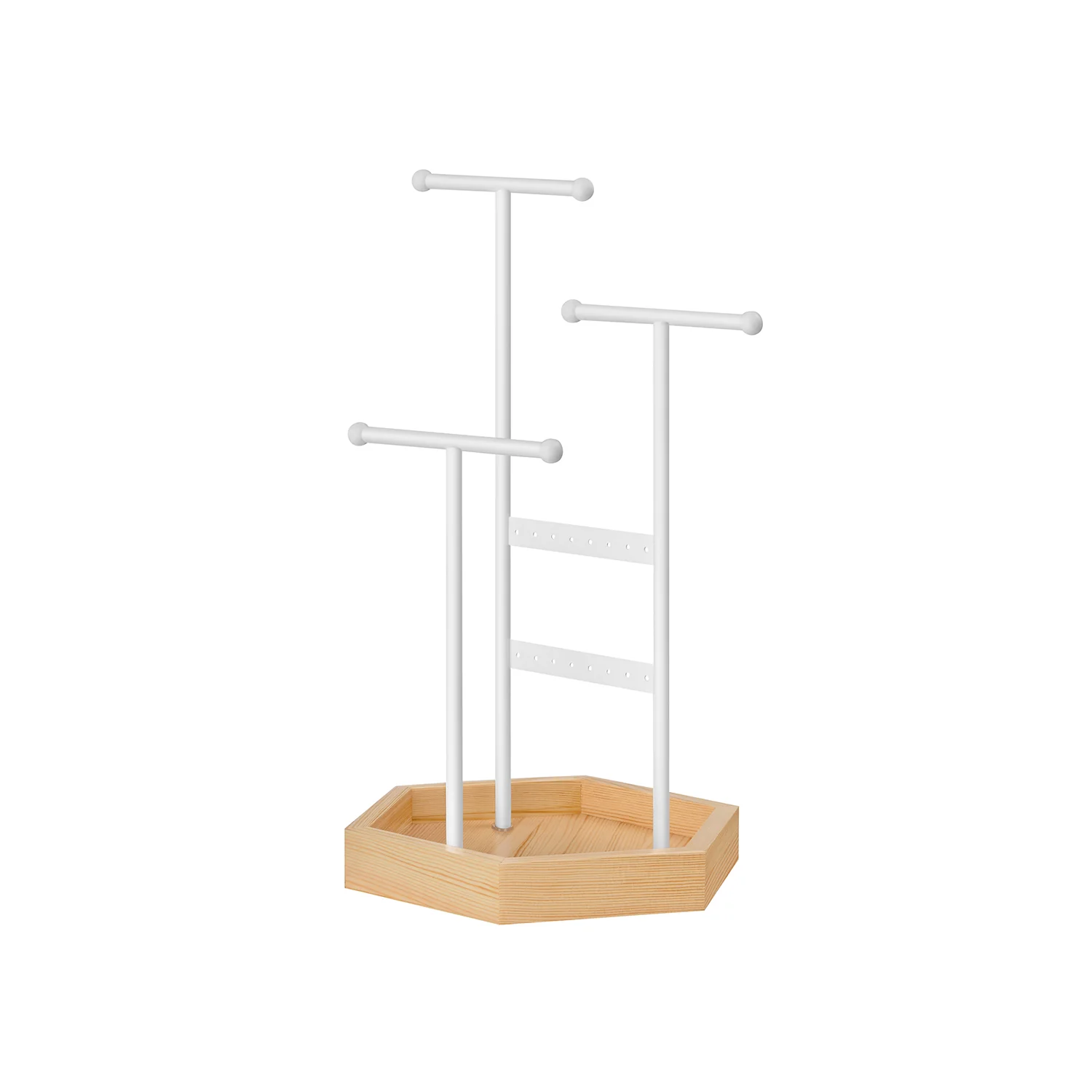Jewelry Holder with 3 T-Bars and Tray - Image 2