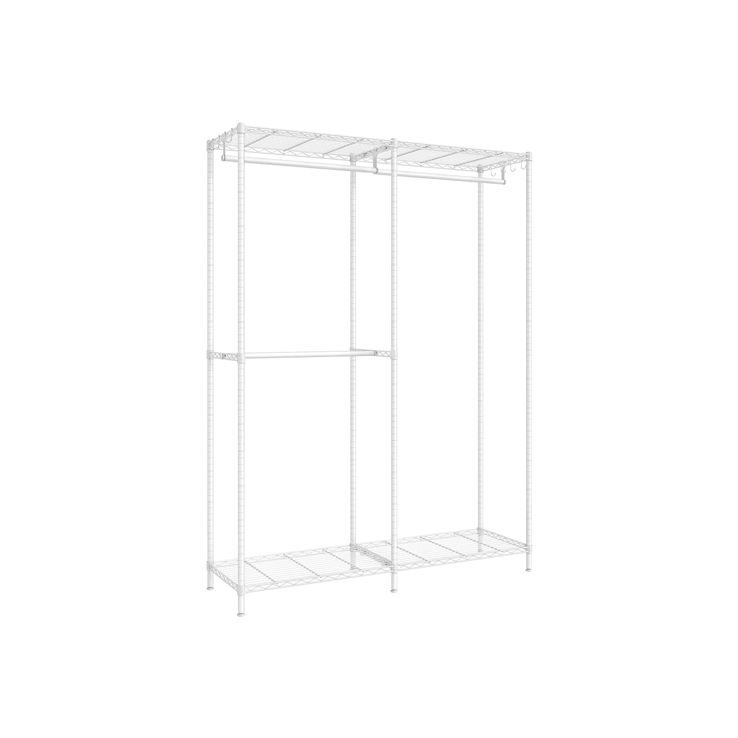 Clothing Rack with Adjustable Shelves and Hanging Rails