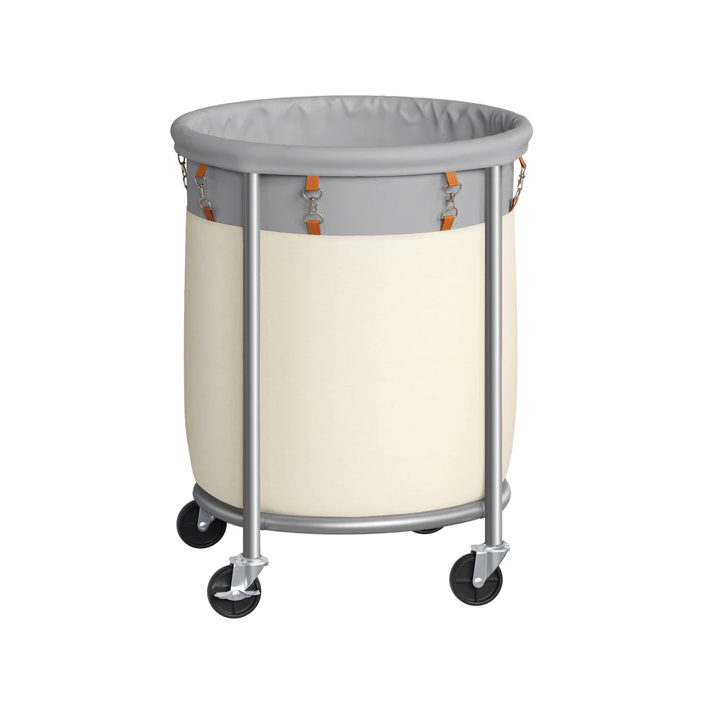 Round Laundry Basket on Wheels - Image 13