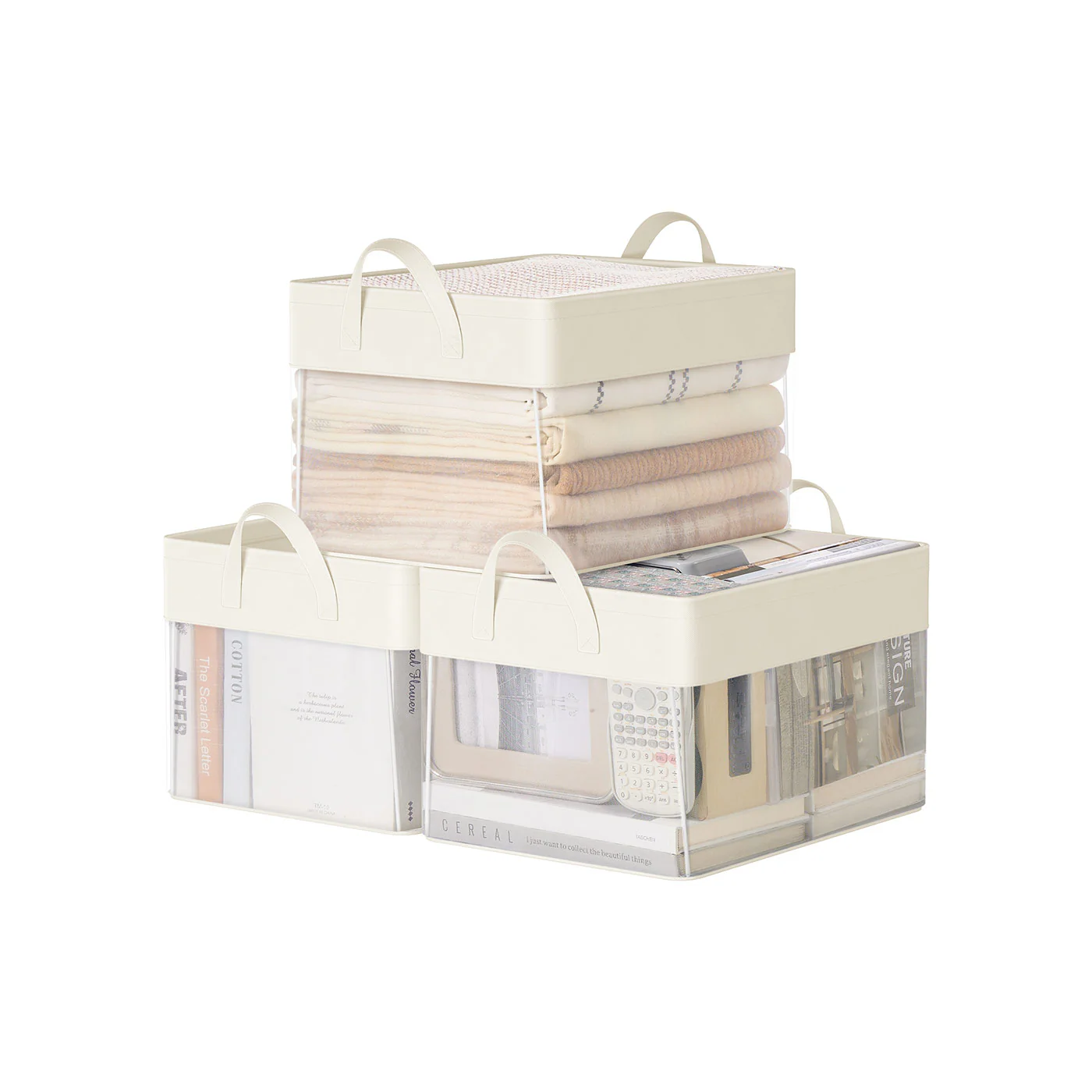 Fabric Storage Baskets Set of 3 - Image 2