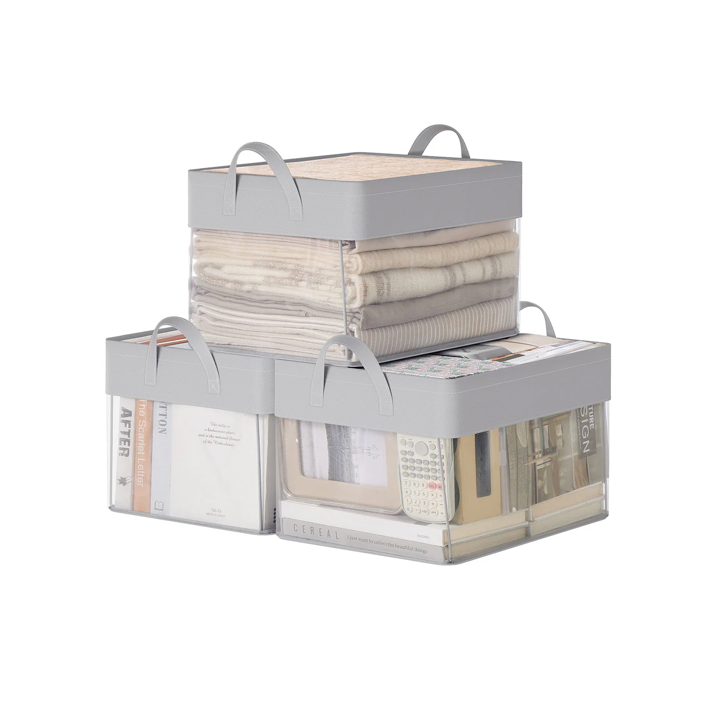 Fabric Storage Baskets Set of 3 - Image 3