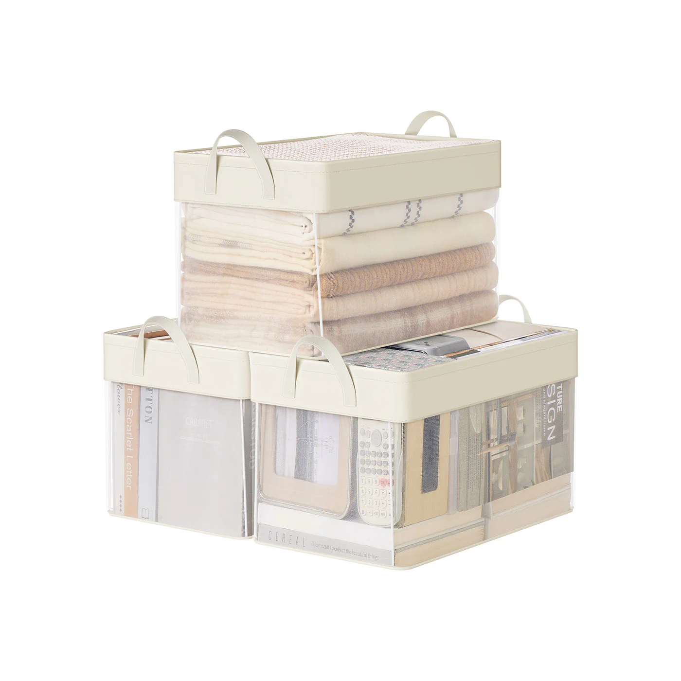 Fabric Storage Baskets Set of 3 - Image 4