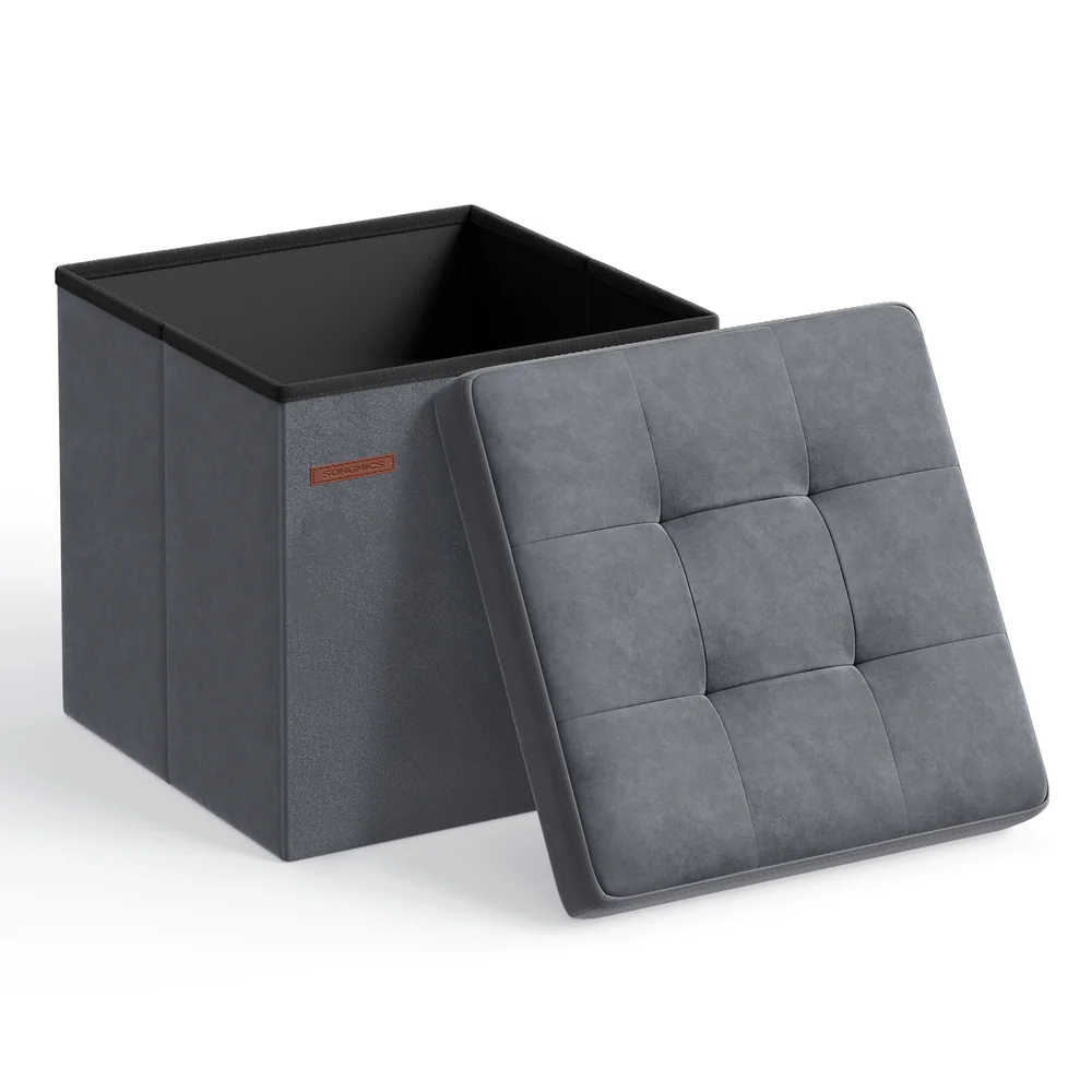 Foldable Storage Ottoman Bench - Image 4