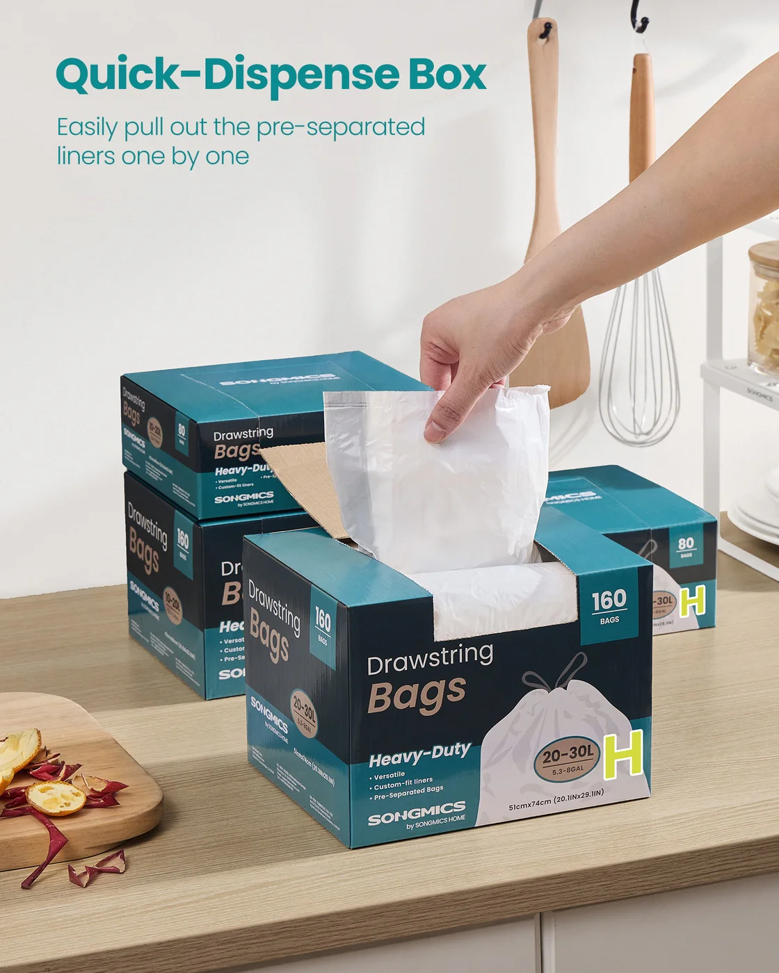 Heavy-Duty Garbage Bags with Drawstrings - Image 2