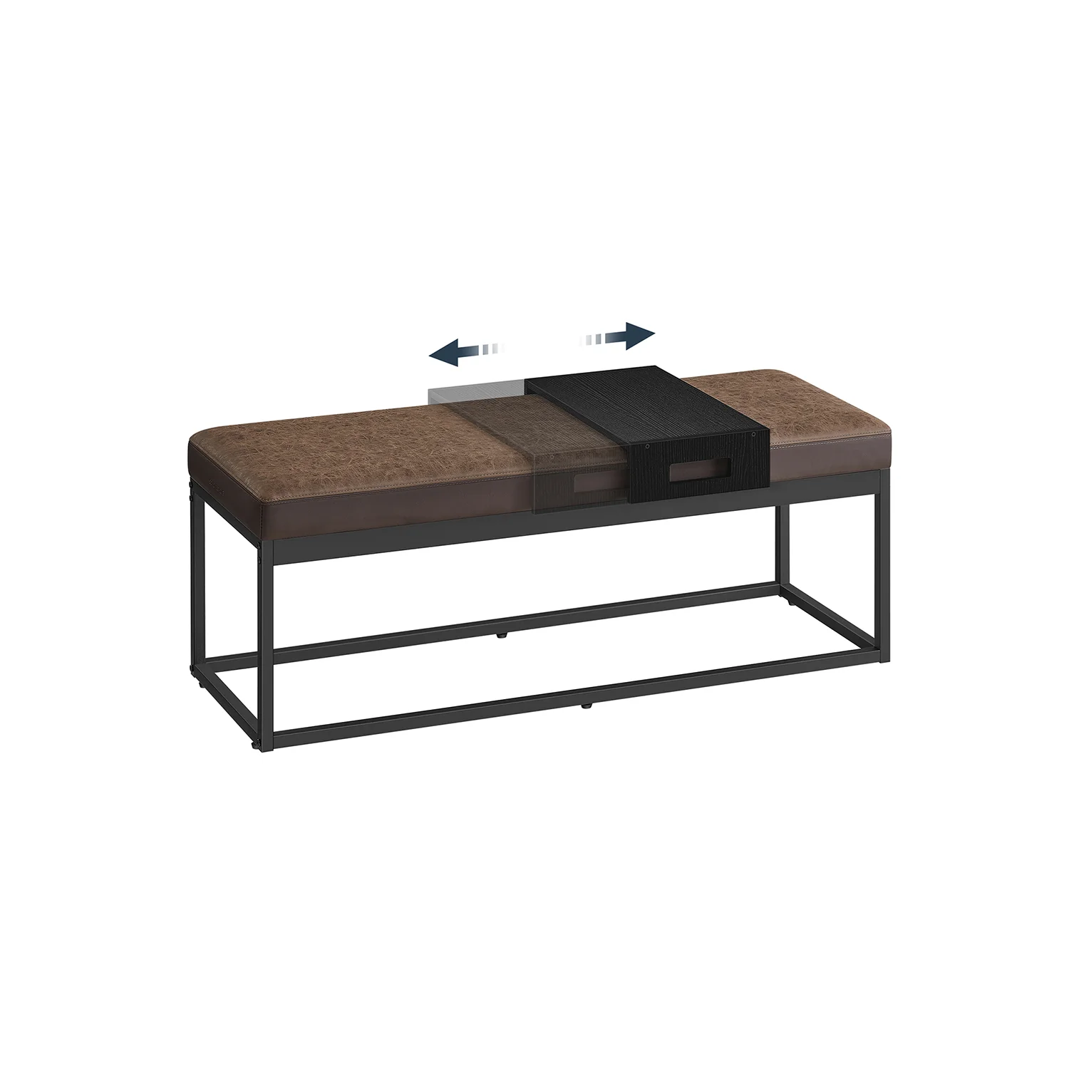 LUIZ Collection - Ottoman Bench with Small Shelf