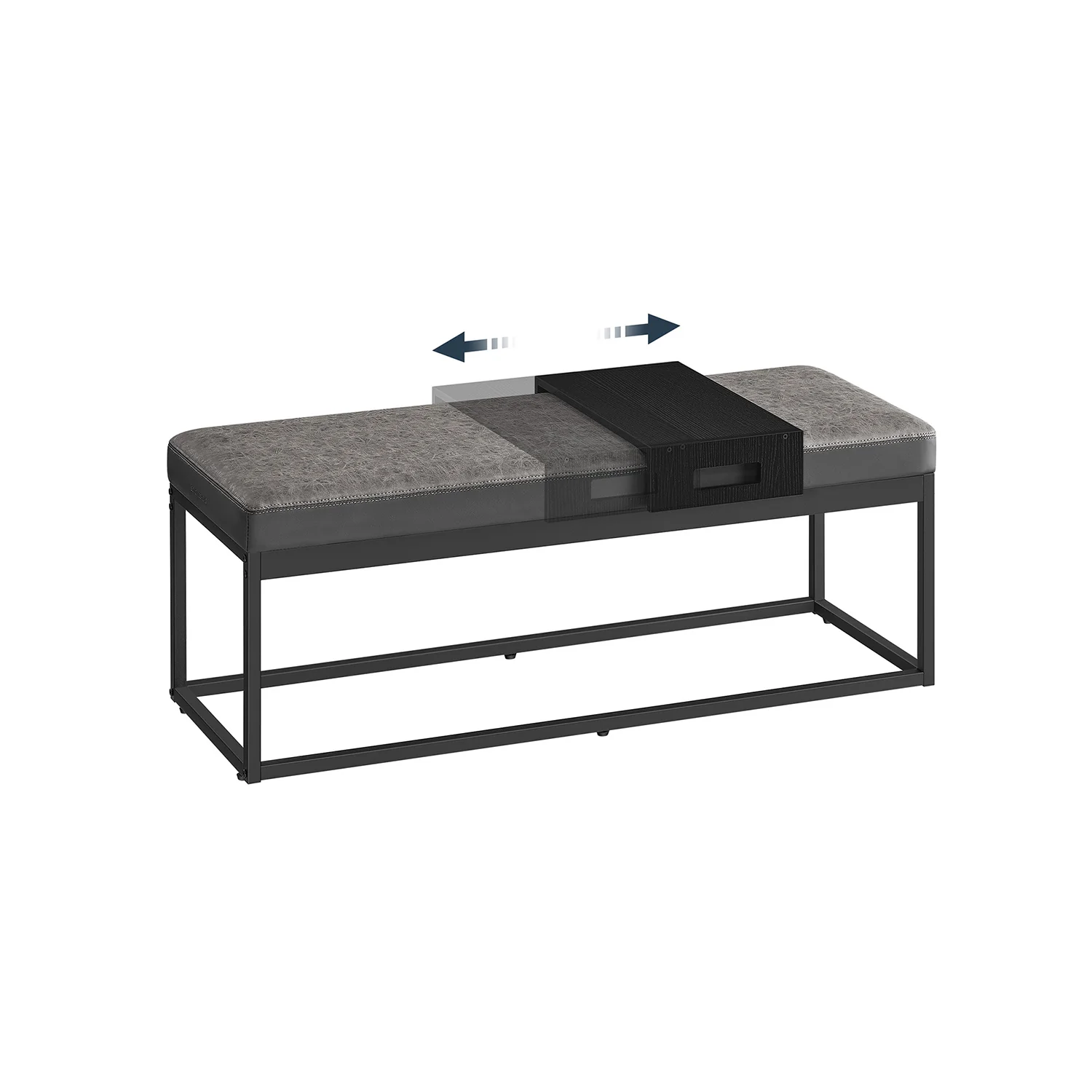 LUIZ Collection - Ottoman Bench with Small Shelf - Image 3