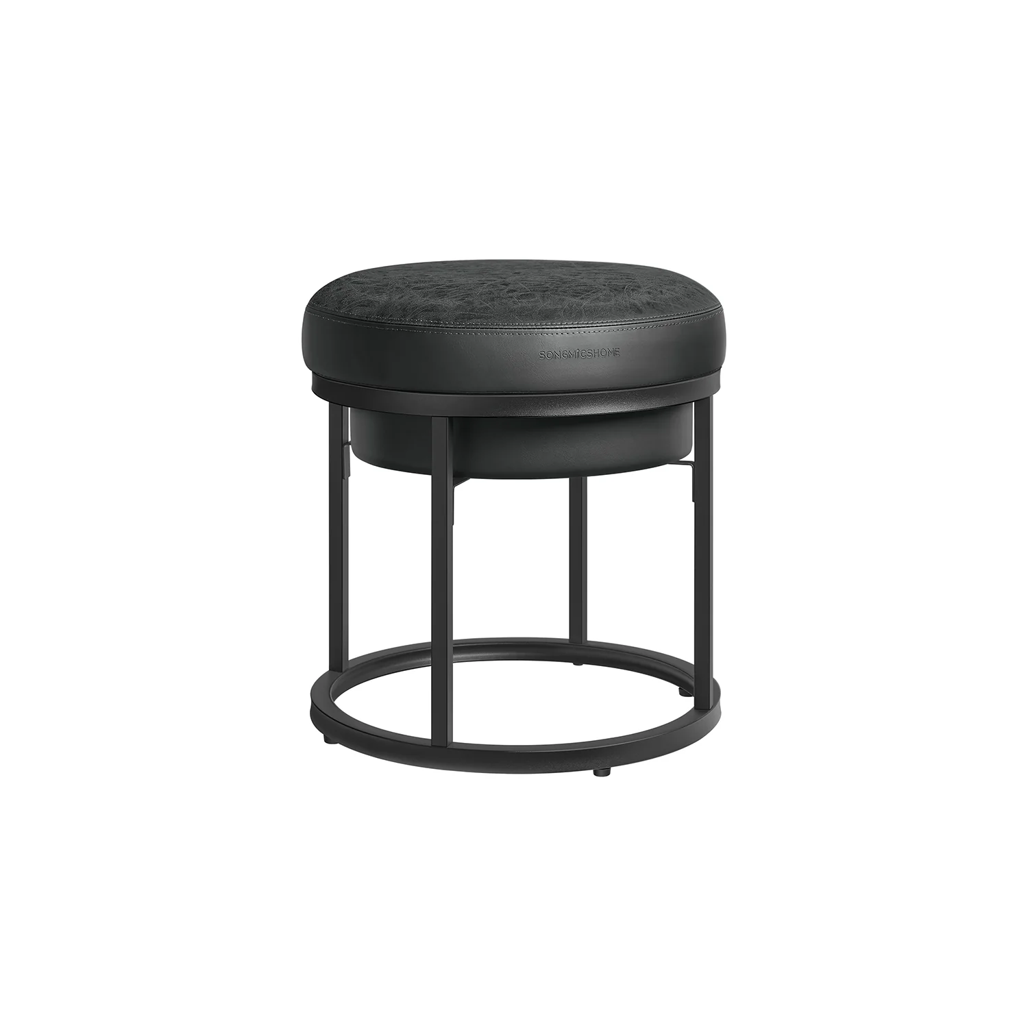 LUIZ Collection - Round Ottoman Footstool Steel Frame - Image 2