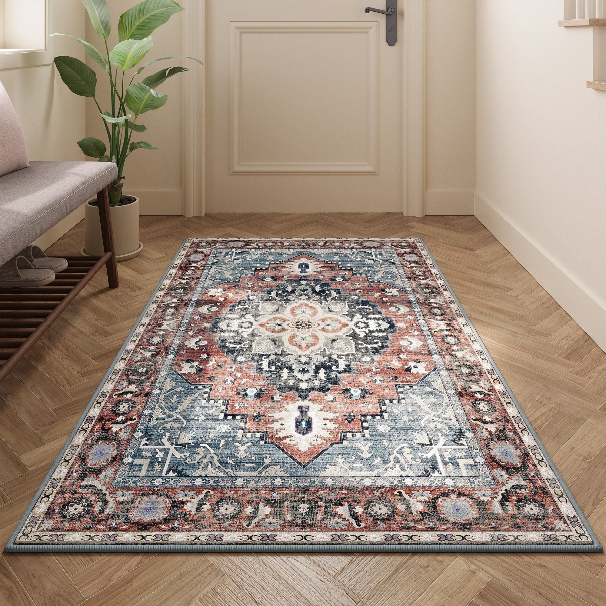 SONGMICS HOME Area Rug, Non-Slip Carpet, Traditional Vintage Style