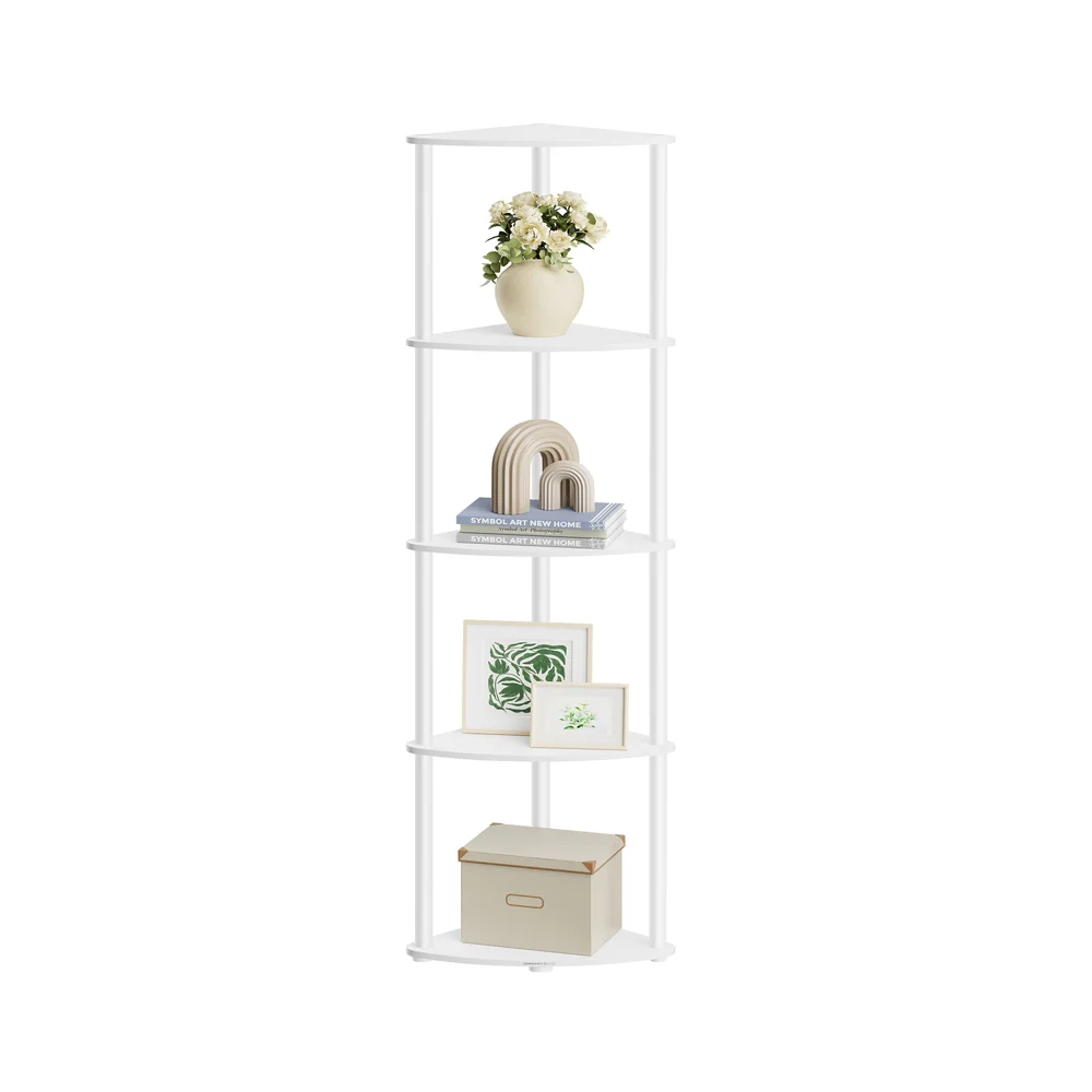 SONGMICS HOME Corner Shelf, Superfast Toolless Assembly, 5-Tier Corner Standing Shelf, Corner Shelf Stand - Image 3