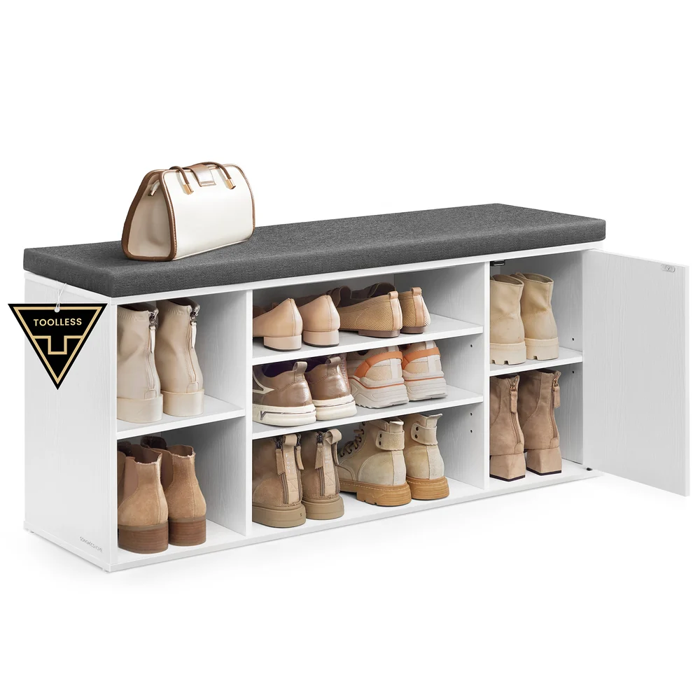 Storage bench shoe cabinet with door for entryway or bedroom - Image 3