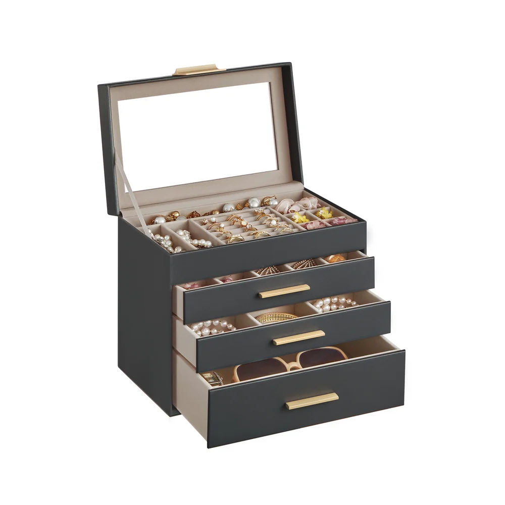 GISELLA Collection - Jewelry Box with Glass Lid for Sunglasses and Big Jewelry - Image 4
