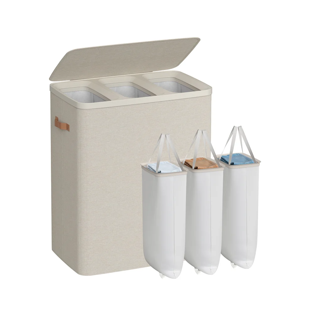Large laundry hamper with lid and handles